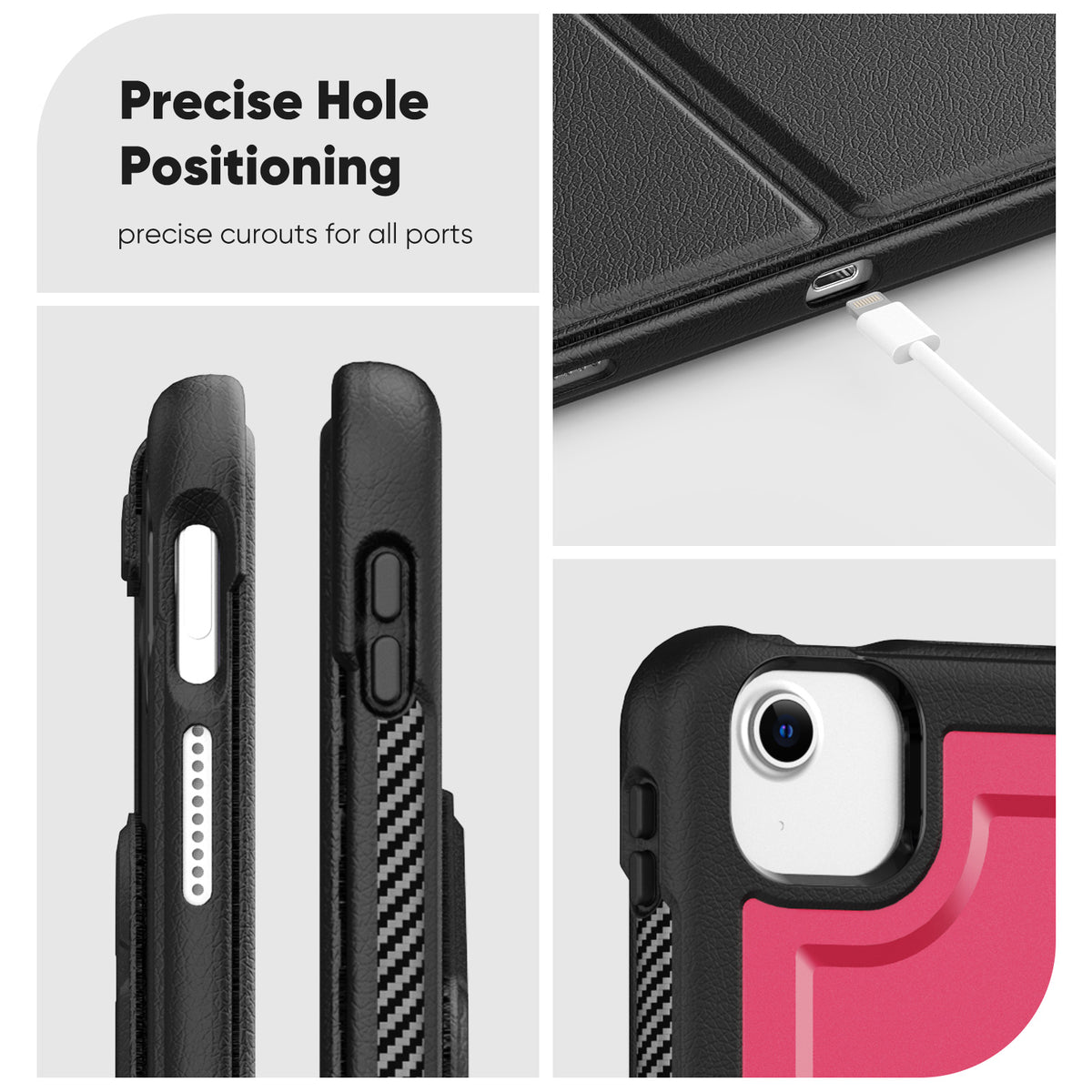 SEYMAC iPad Air 13 Inch Case (M2/M3) (2024/2025) showcasing precise hole positioning for all ports.