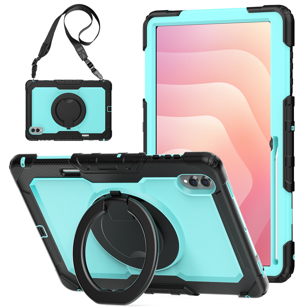 SEYMAC Galaxy Tab S11 Ultra 14.6 Inch Case (2025) with built-in screen protector and shoulder strap.