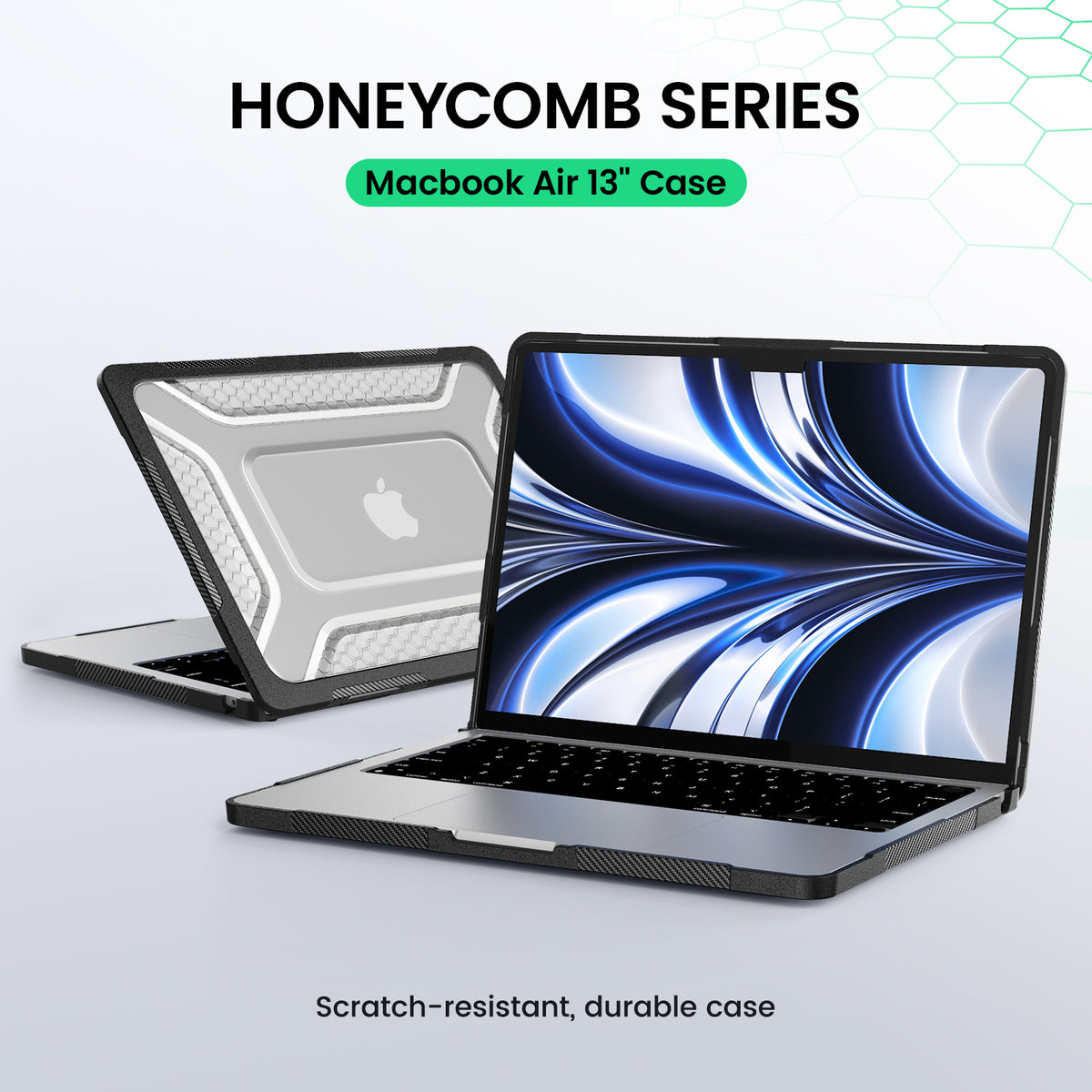 Macbook Air 13-inch (M5/M4/M3/M2) Honeycomb Protection Case with Lightweight Design,Black-t4option0_0