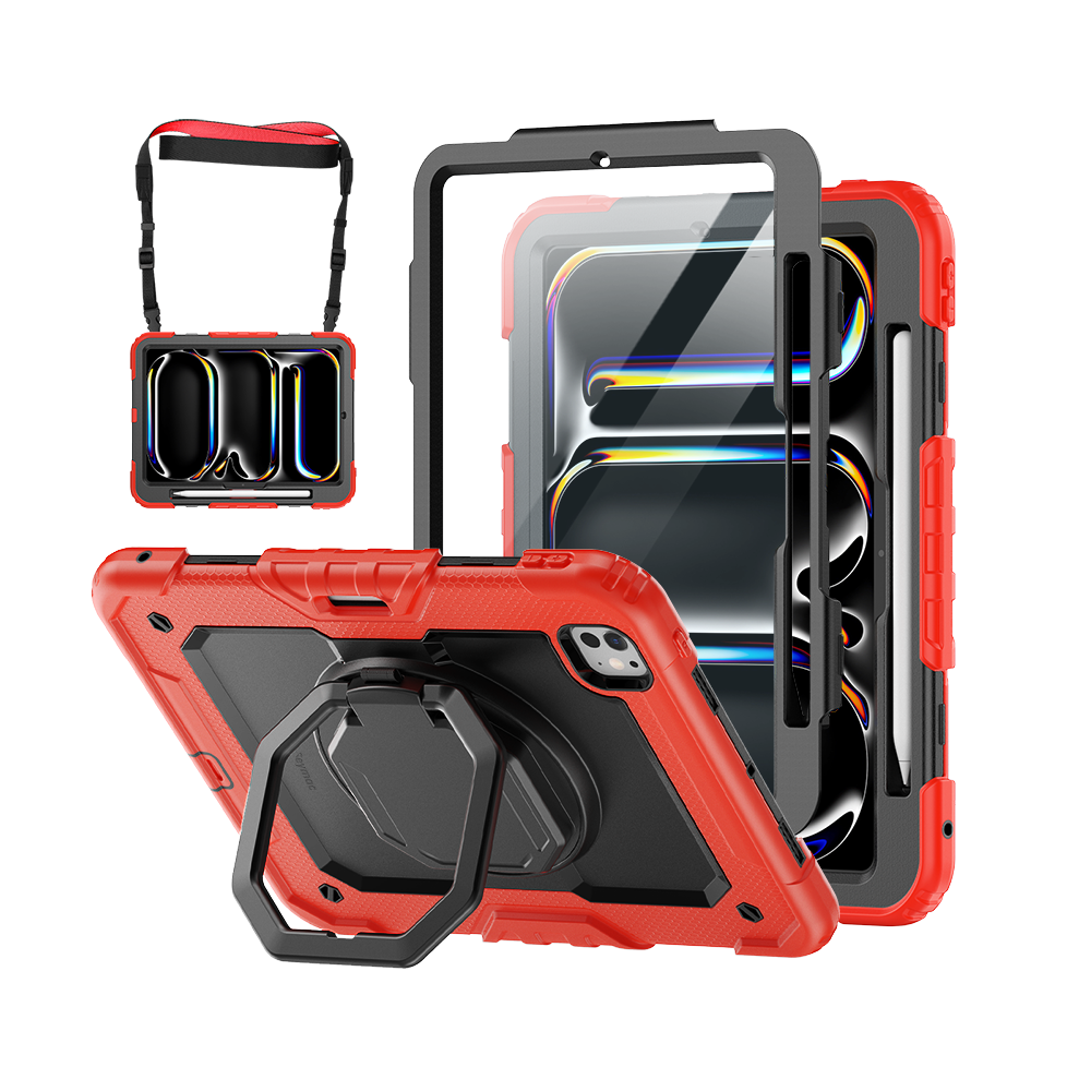 iPad Pro 11 Inch (M5/M4) Rugged Case with 360° Rotating Hand Grip