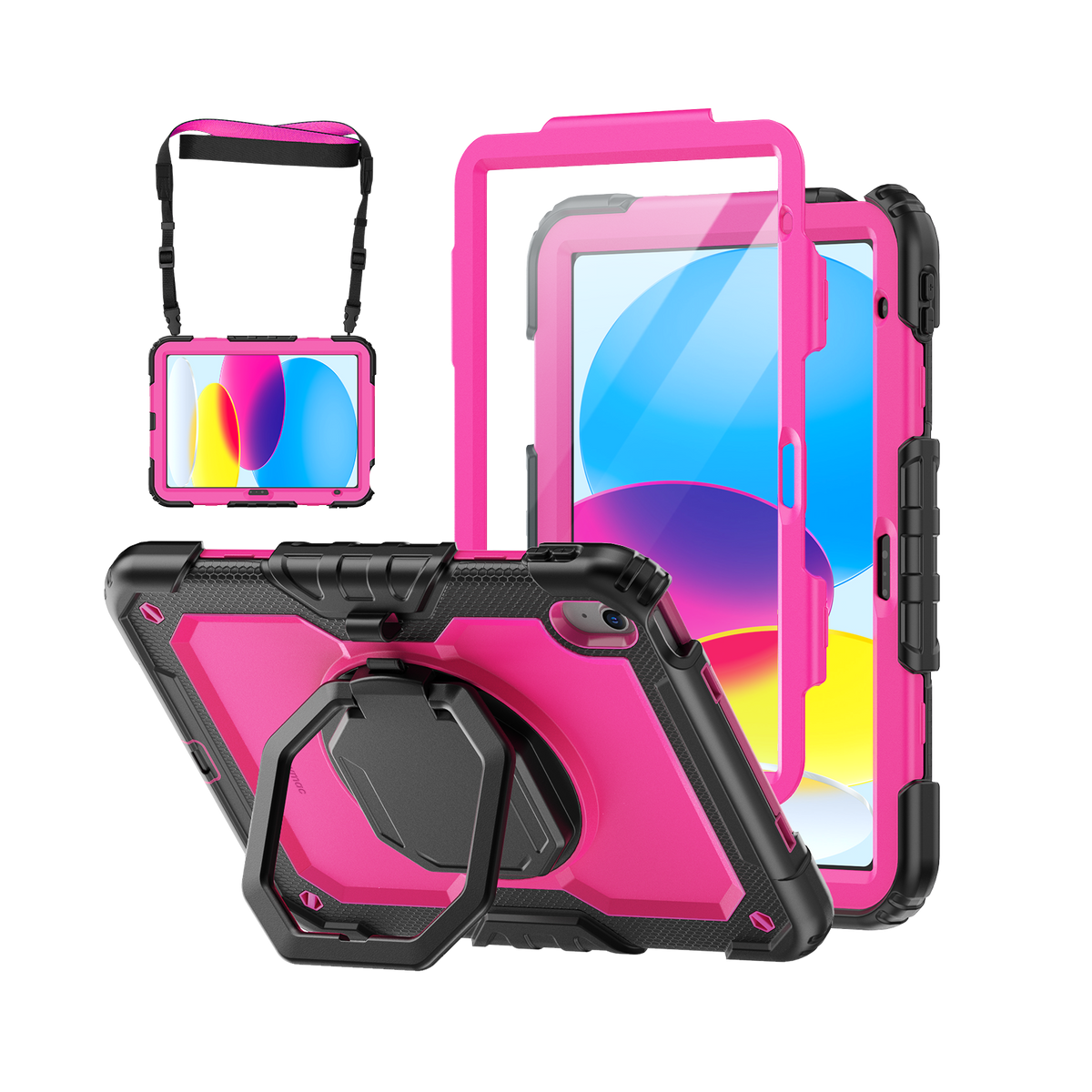 iPad (A16) 11th/10th Gen 11/10.9 Inch Rugged Case with 360° Rotating Hand Grip