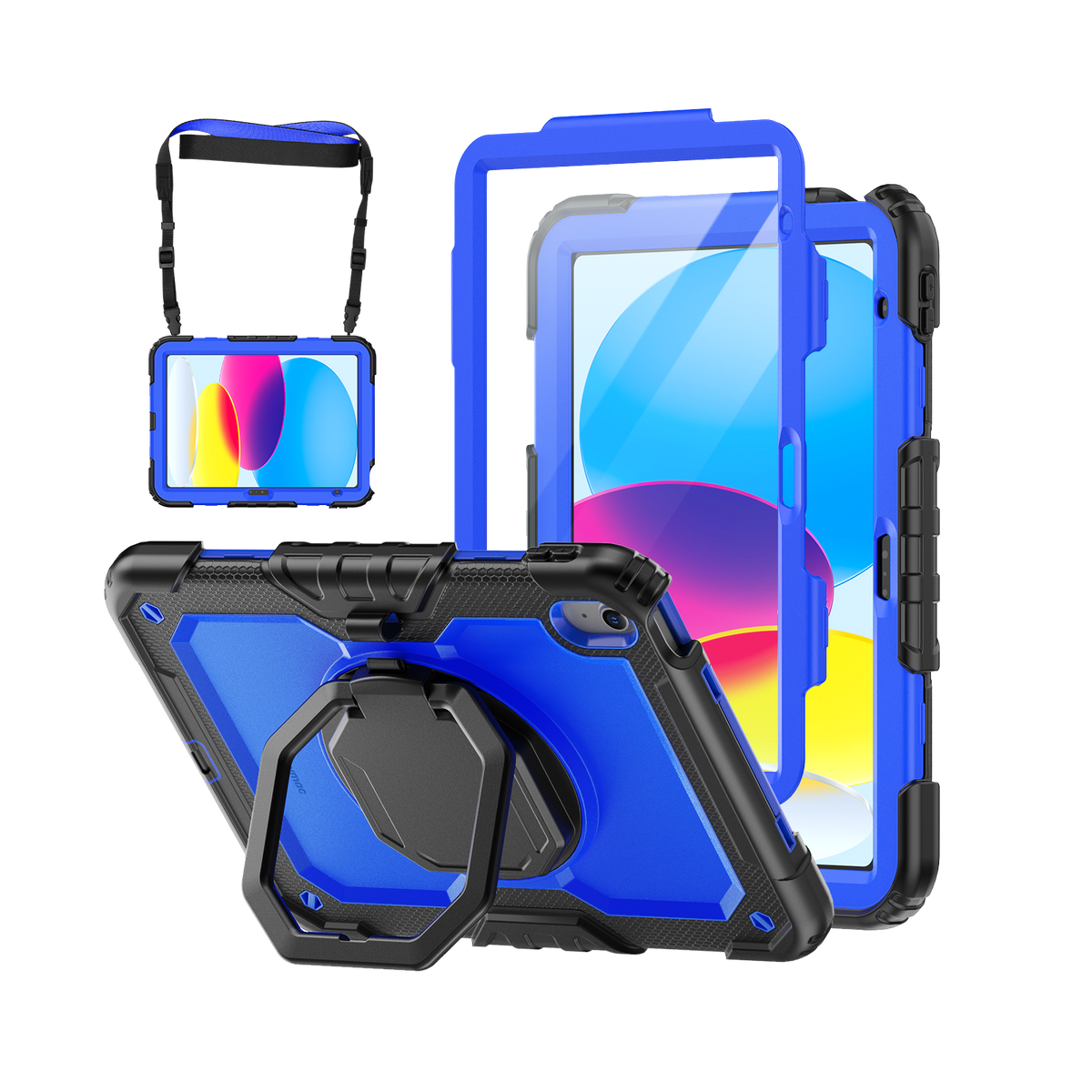 iPad (A16) 11th/10th Gen 11/10.9 Inch Rugged Case with 360° Rotating Hand Grip
