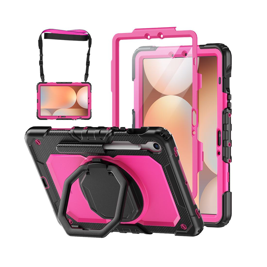 Samsung Galaxy Tab S10 Lite/S10 FE/S9 FE/S9 10.9/11 Inch Rugged Case with 360° Rotating Hand Grip