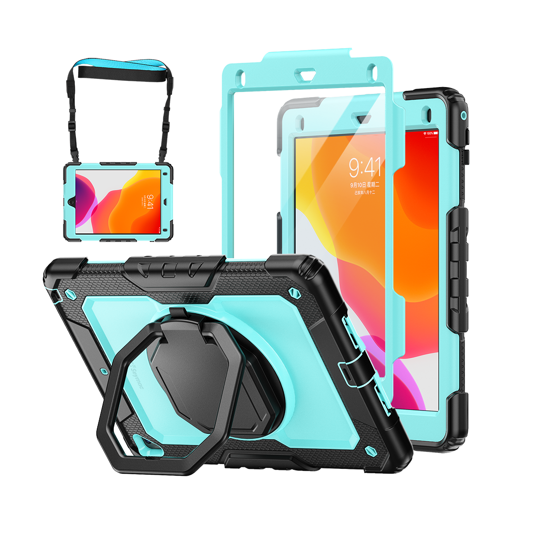 iPad Pro 9.7 Inch Rugged Case with 360° Rotating Hand Grip