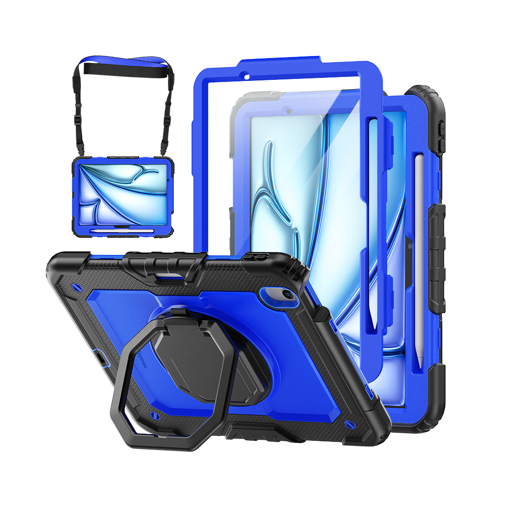 iPad Air 11-Inch (M4/M2/M3) Rugged Case with 360° Rotating Hand Grip
