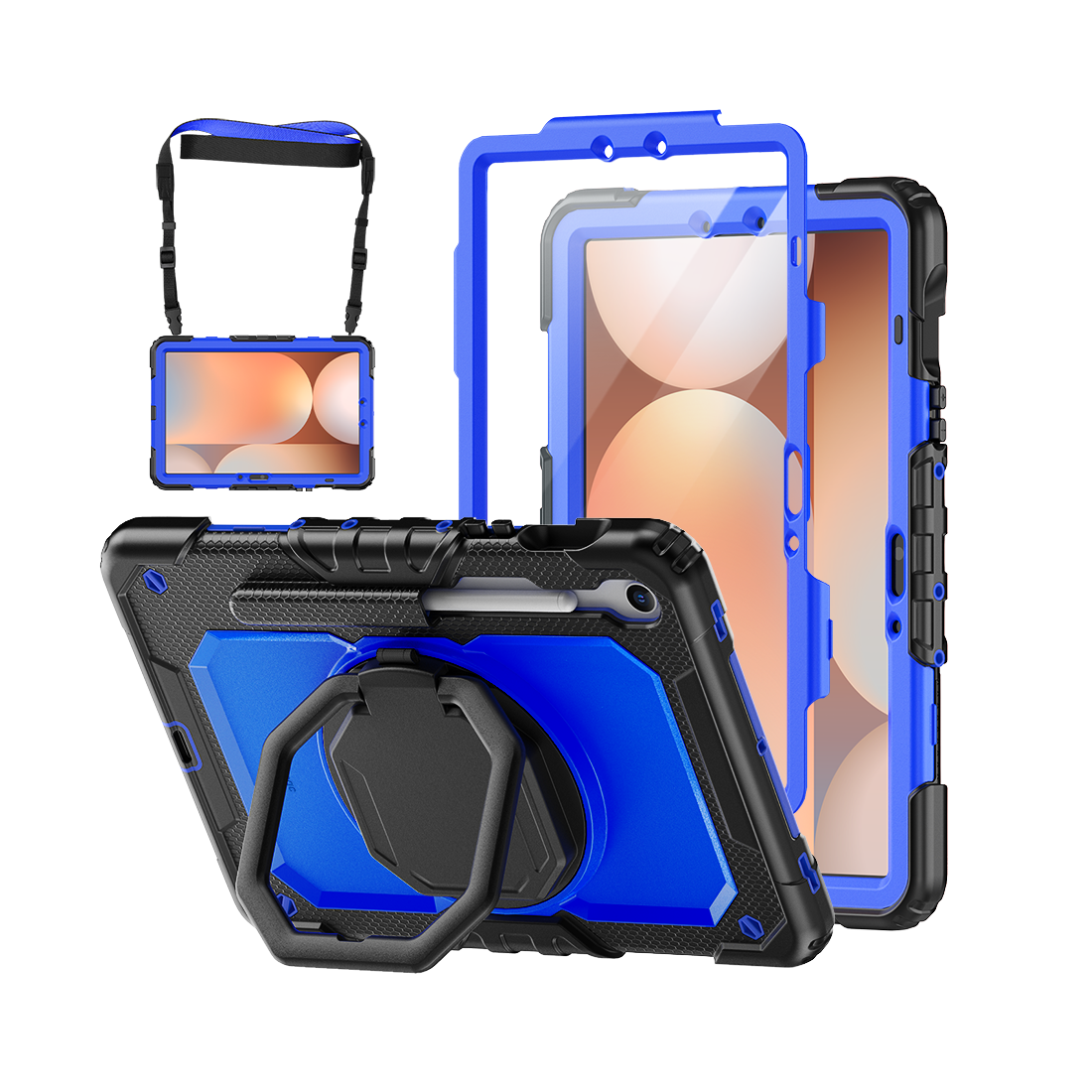 Samsung Galaxy Tab S10 Lite/S10 FE/S9 FE/S9 10.9/11 Inch Rugged Case with 360° Rotating Hand Grip