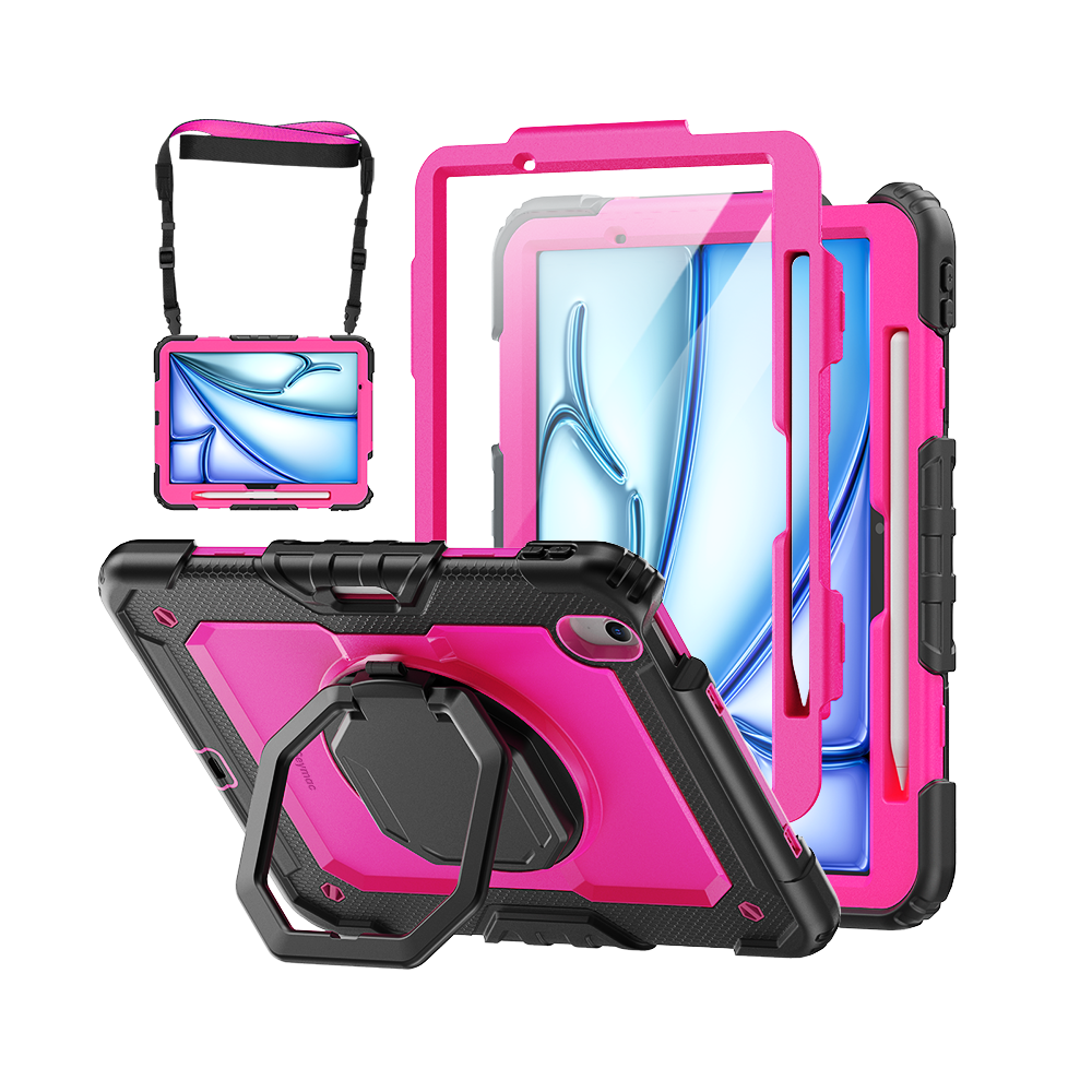 iPad Air 11-Inch (M4/M2/M3) Rugged Case with 360° Rotating Hand Grip