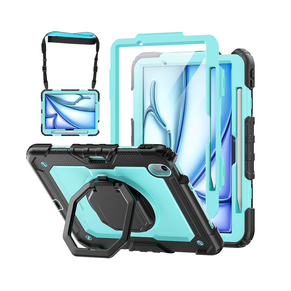 iPad Air 11-Inch (M4/M2/M3) Rugged Case with 360° Rotating Hand Grip