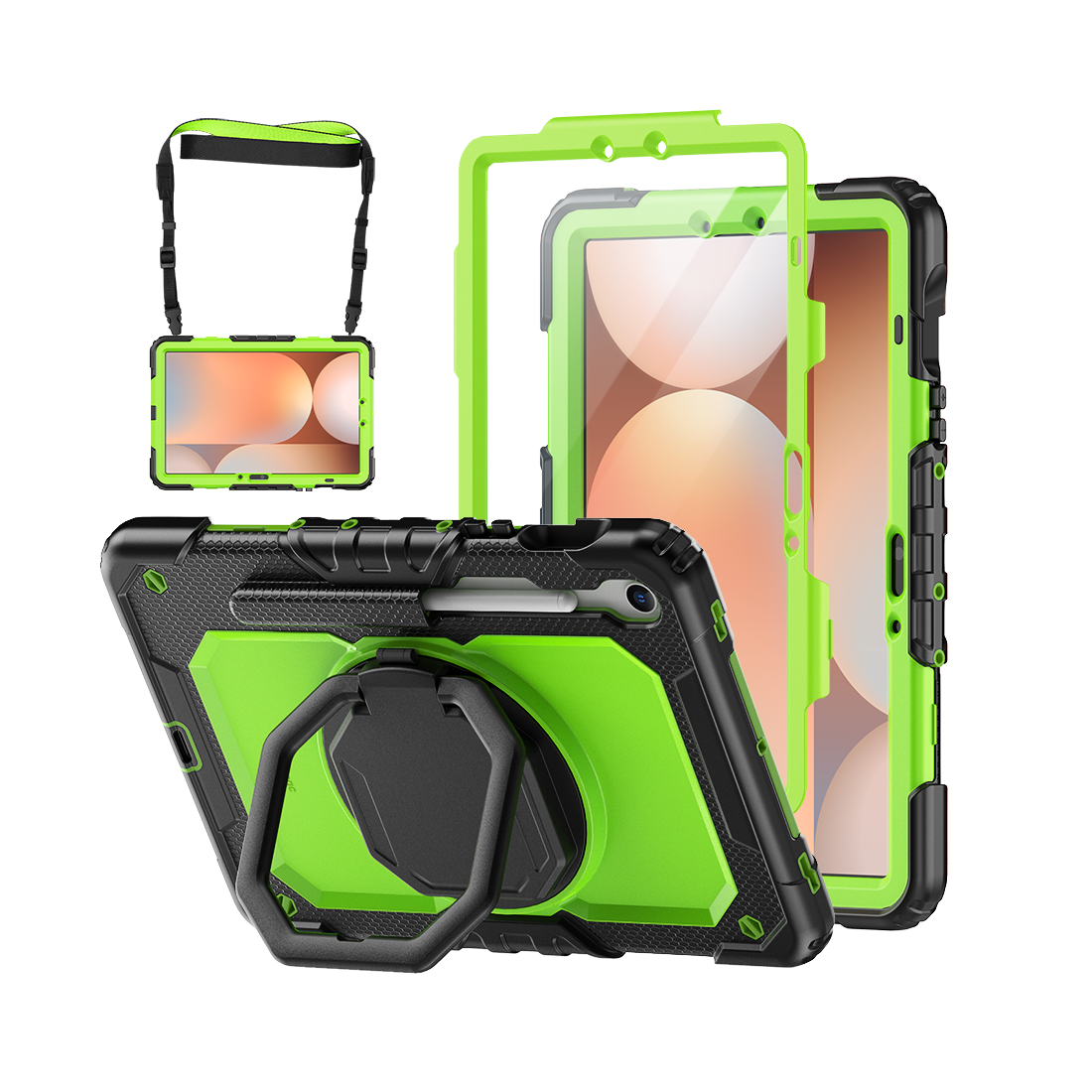Samsung Galaxy Tab S10 Lite/S10 FE/S9 FE/S9 10.9/11 Inch Rugged Case with 360° Rotating Hand Grip