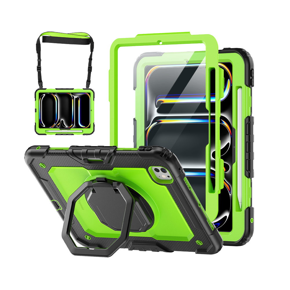 iPad Pro 11 Inch (M5/M4) Rugged Case with 360° Rotating Hand Grip