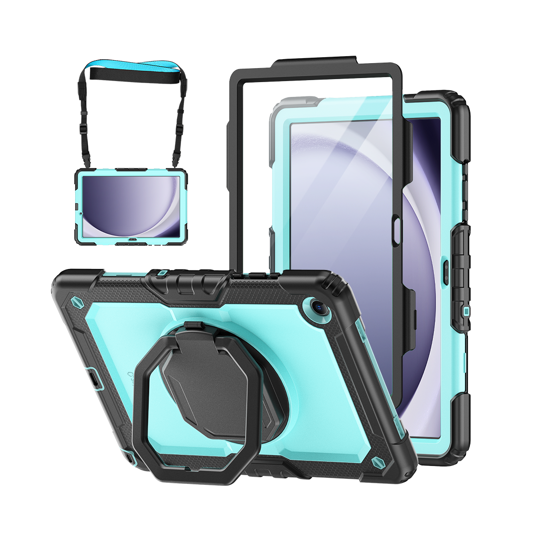 Samsung Galaxy Tab A11+ 11-Inch Rugged Case with 360° Rotating Hand Grip