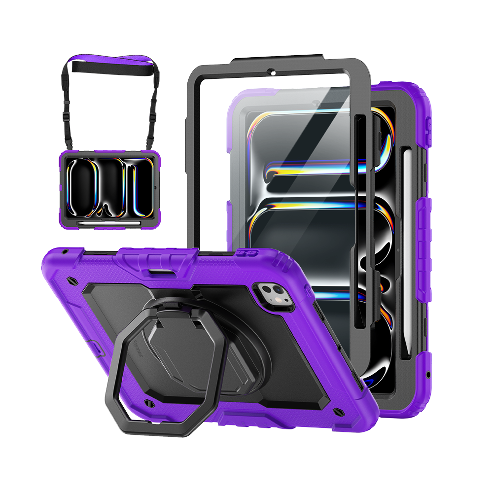 iPad Pro 11 Inch (M5/M4) Rugged Case with 360° Rotating Hand Grip