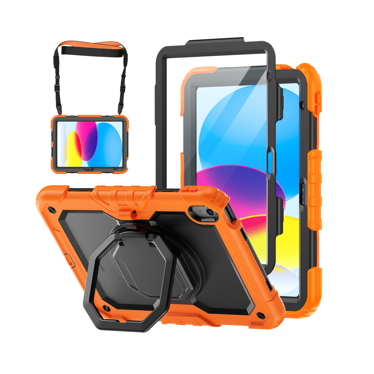 iPad (A16) 11th/10th Gen 11/10.9 Inch Rugged Case with 360° Rotating Hand Grip