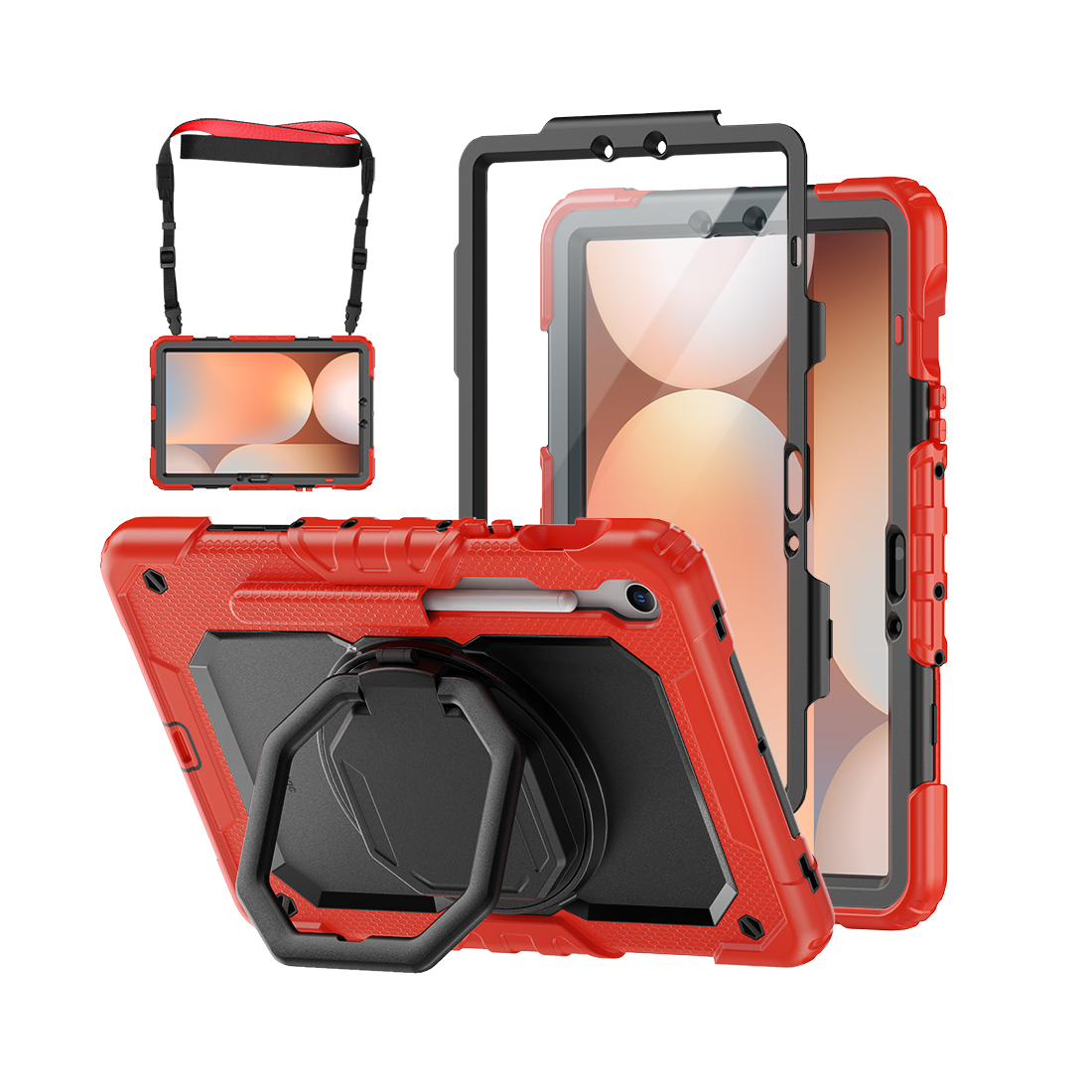Samsung Galaxy Tab S10 Lite/S10 FE/S9 FE/S9 10.9/11 Inch Rugged Case with 360° Rotating Hand Grip