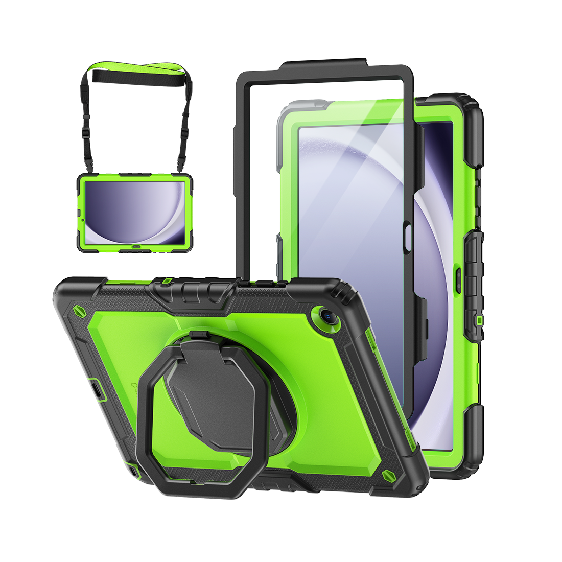 Samsung Galaxy Tab A9+ 11-Inch Rugged Case with 360° Rotating Hand Grip