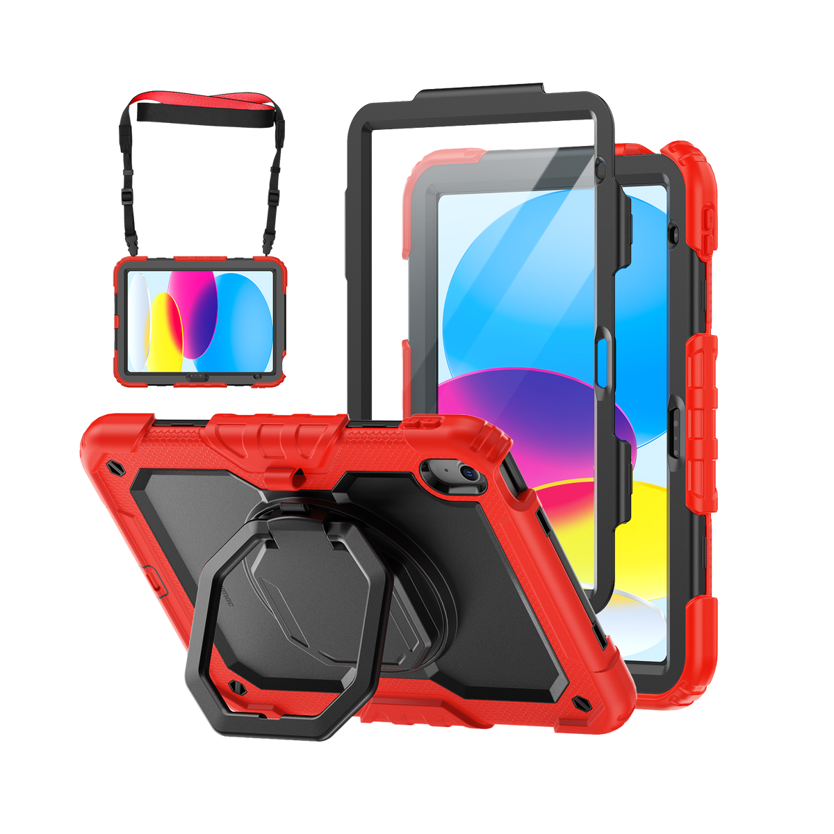 iPad (A16) 11th/10th Gen 11/10.9 Inch Rugged Case with 360° Rotating Hand Grip