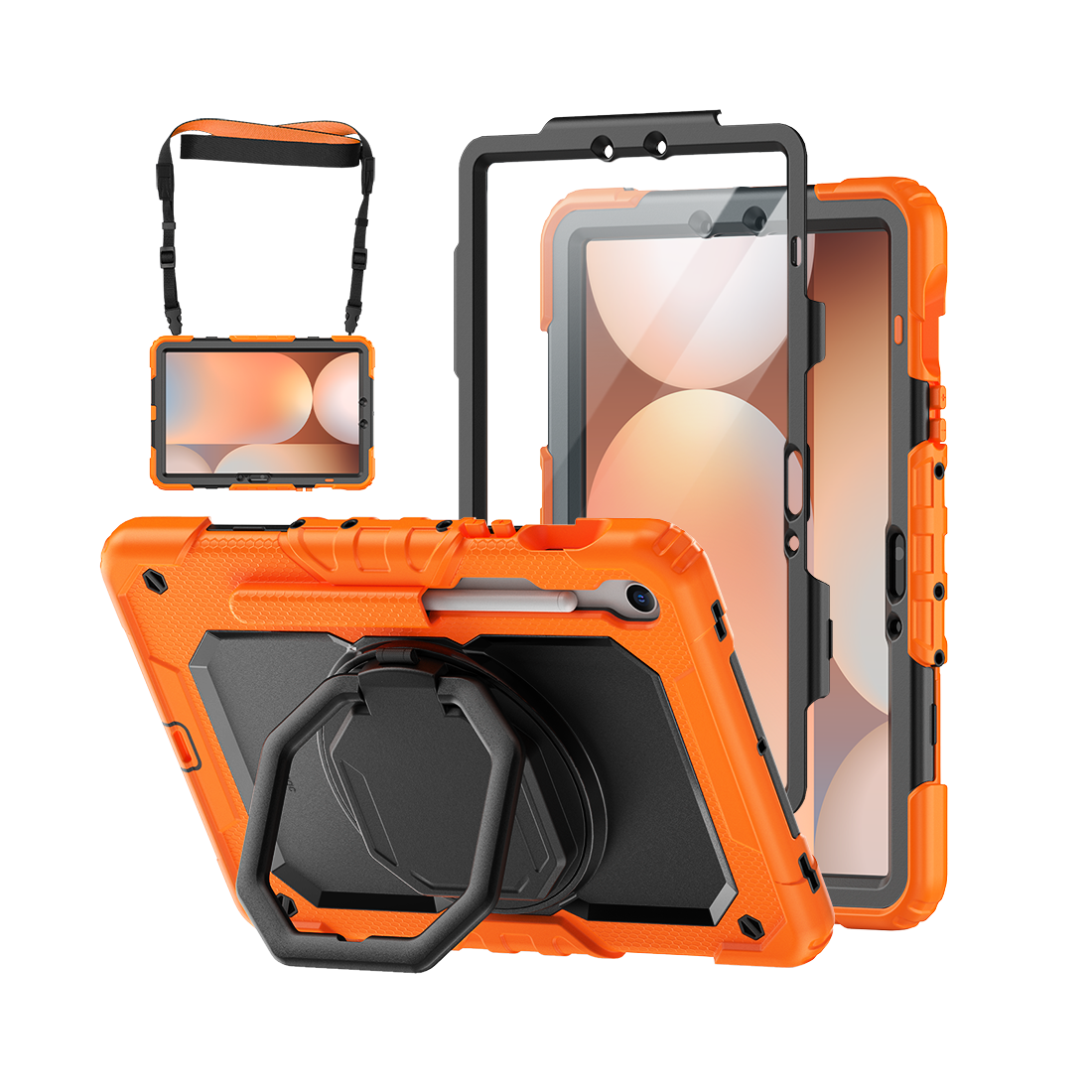Samsung Galaxy Tab S10 Lite/S10 FE/S9 FE/S9 10.9/11 Inch Rugged Case with 360° Rotating Hand Grip