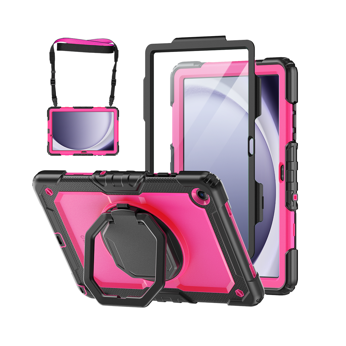 Samsung Galaxy Tab A9+ 11-Inch Rugged Case with 360° Rotating Hand Grip