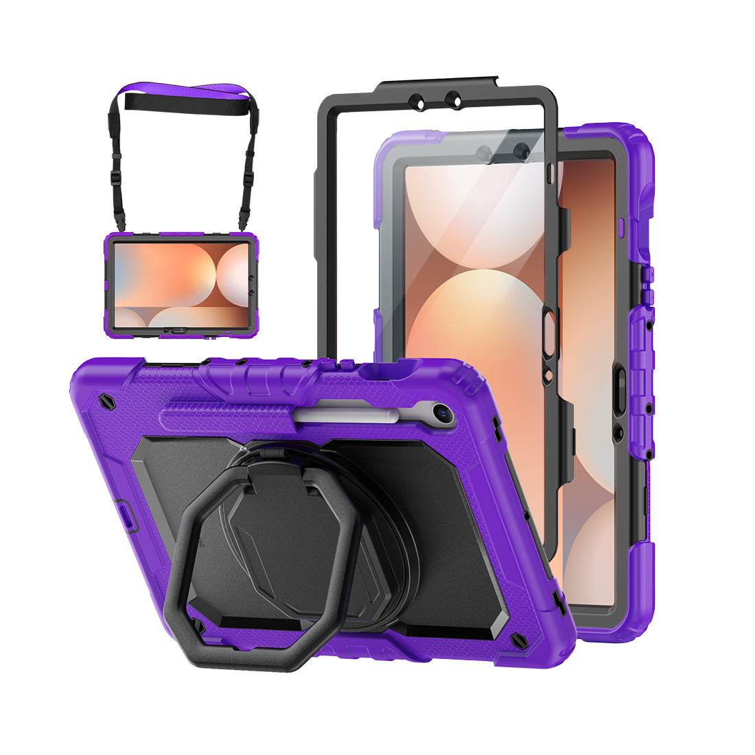 Samsung Galaxy Tab S10 Lite/S10 FE/S9 FE/S9 10.9/11 Inch Rugged Case with 360° Rotating Hand Grip