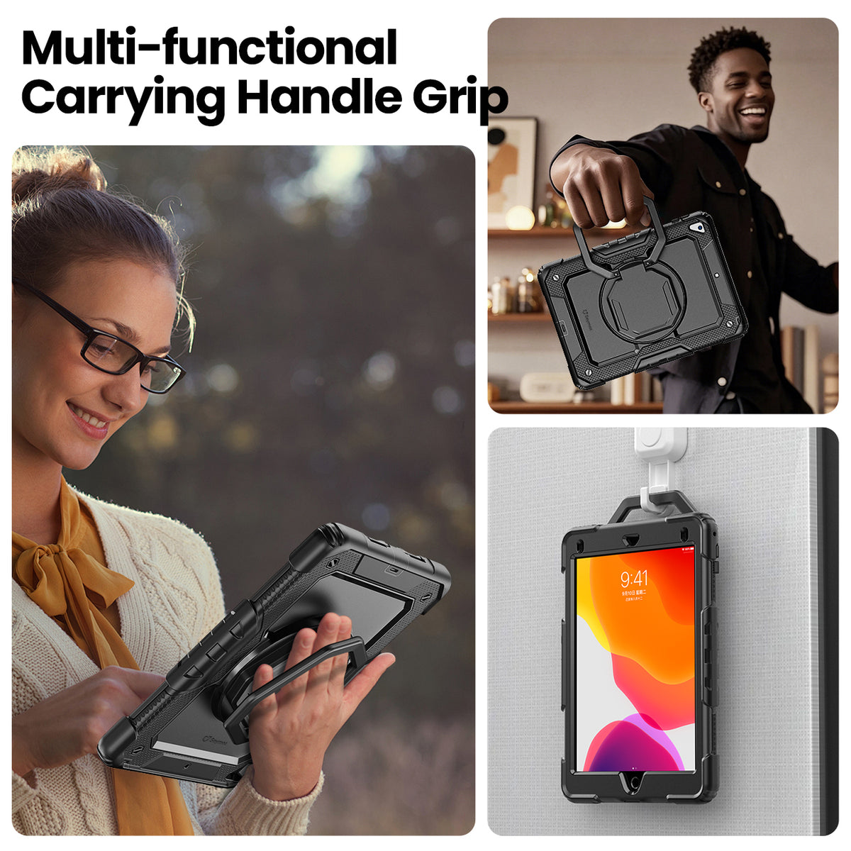 iPad Pro 9.7 Inch Rugged Case with 360° Rotating Hand Grip