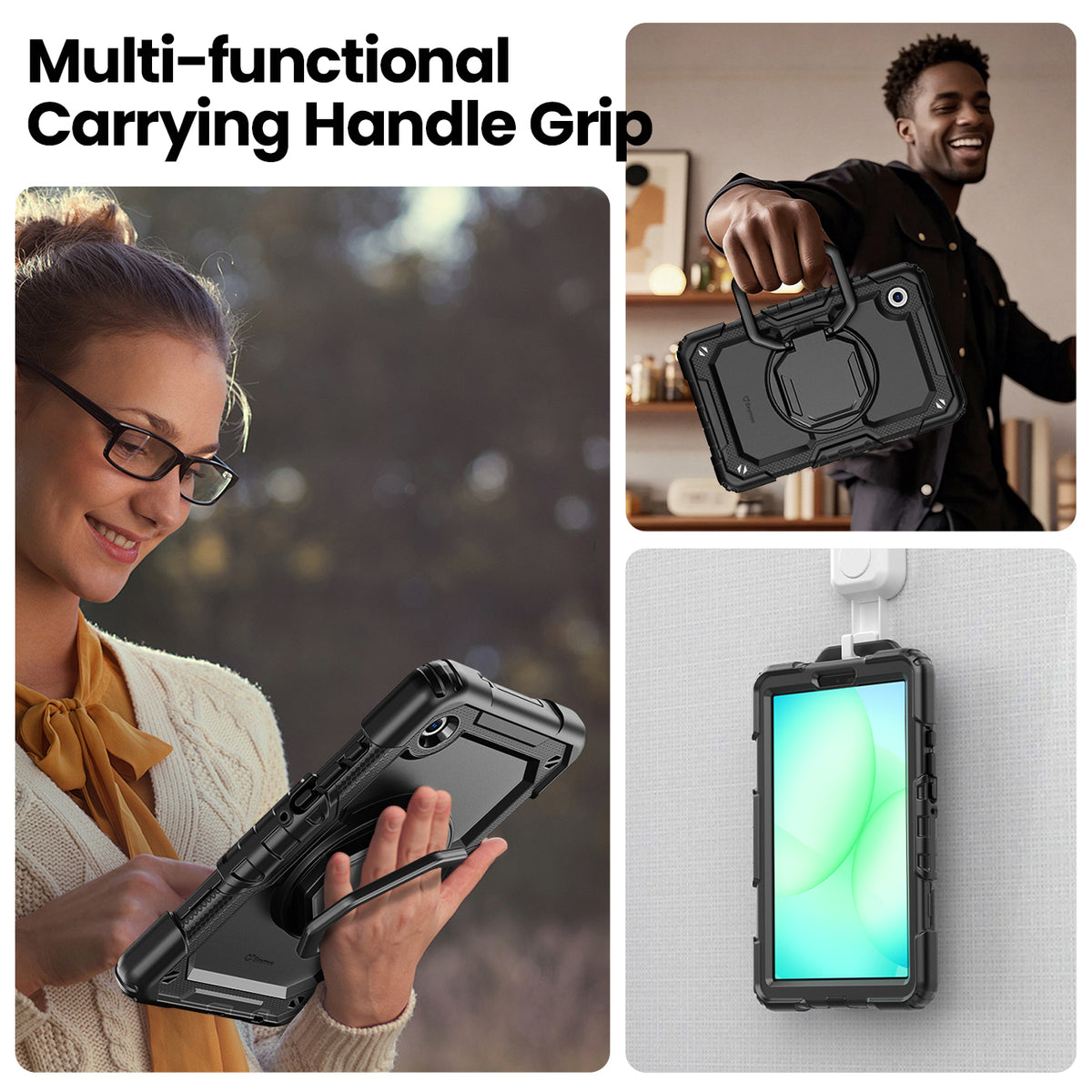 Samsung Galaxy Tab A11 8.7-Inch Rugged Case with 360° Rotating Hand Grip