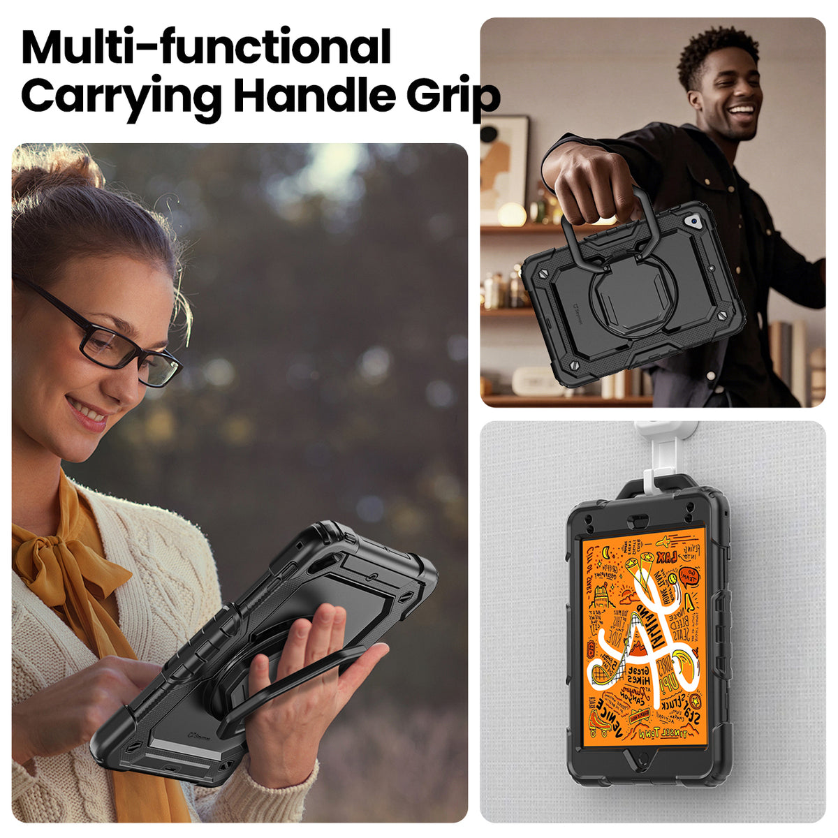 iPad Mini (4th/5th Gen) 7.9-Inch Rugged Case with 360° Rotating Hand Grip