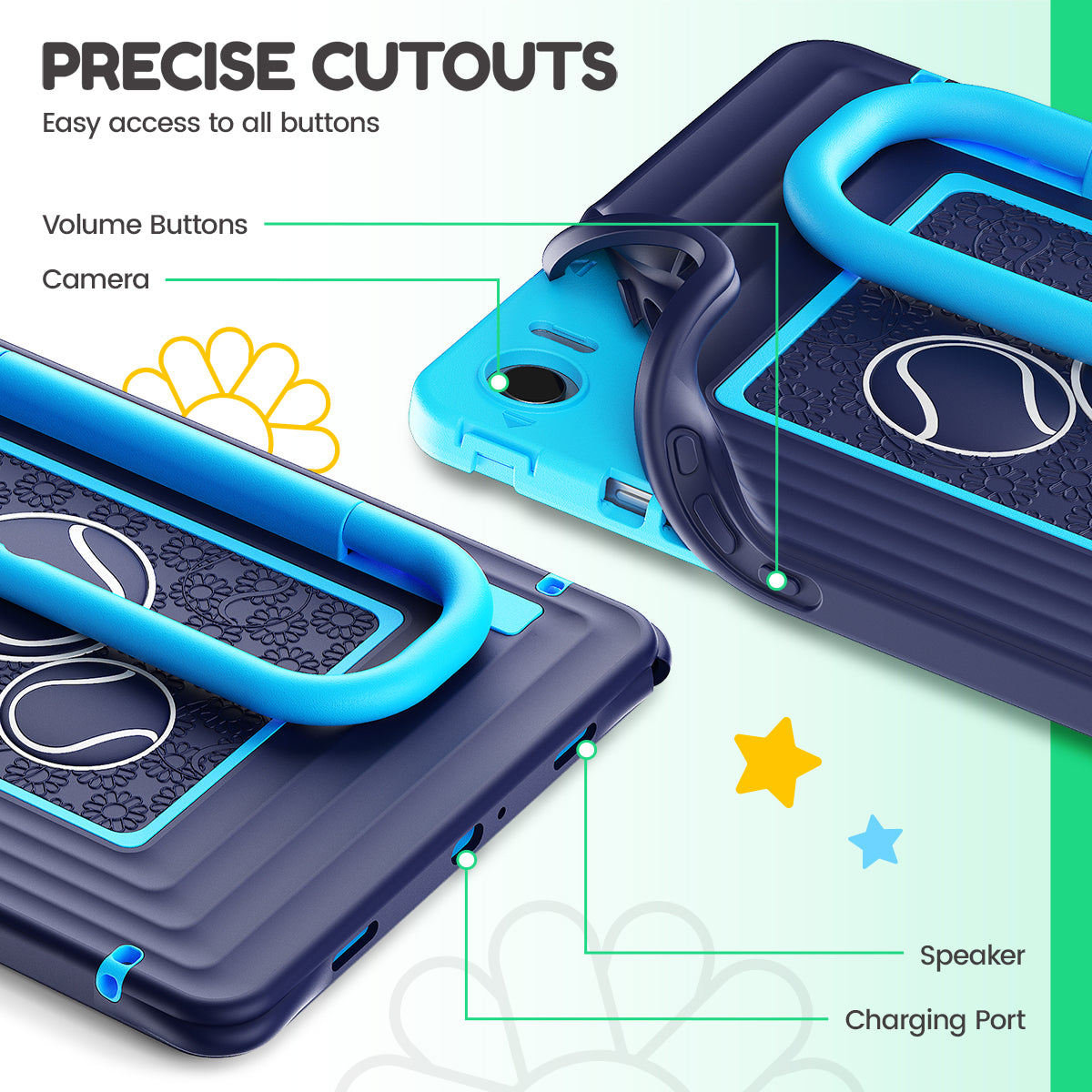 Samsung Galaxy Tab A11+ Kids Tablet Case - Shockproof Handle Stand Cover,Indigo-t4option0_0