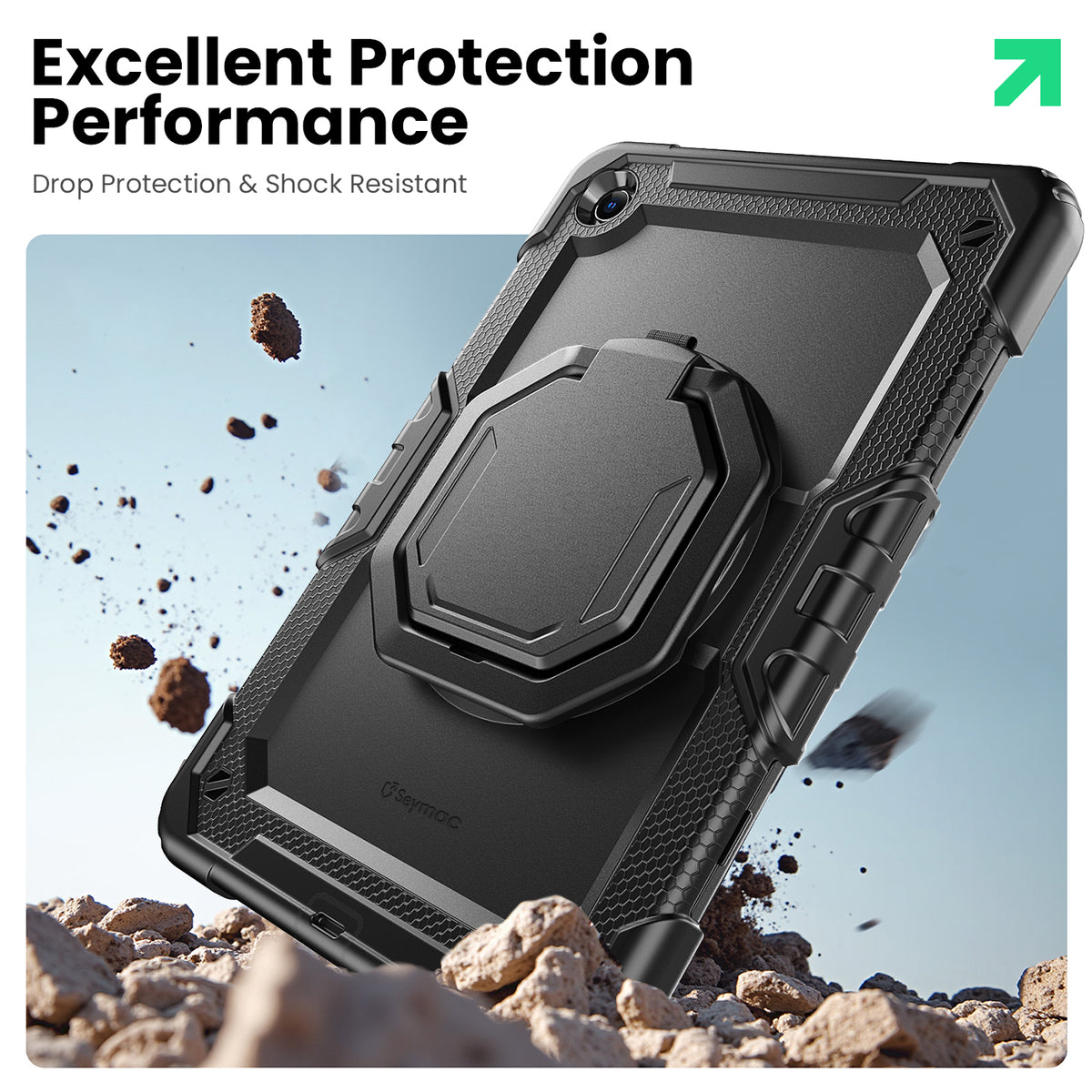 Samsung Galaxy Tab A9+ 11-Inch Rugged Case with 360° Rotating Hand Grip