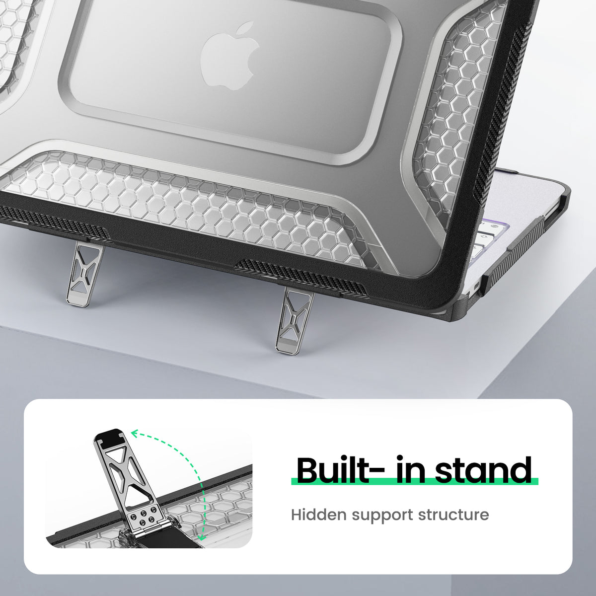 Macbook Neo 13-Inch Honeycomb Protection Case with Lightweight Design,Black-t4option0_0