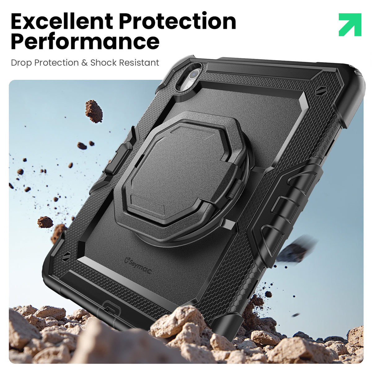 iPad Air 11-Inch (M4/M2/M3) Rugged Case with 360° Rotating Hand Grip