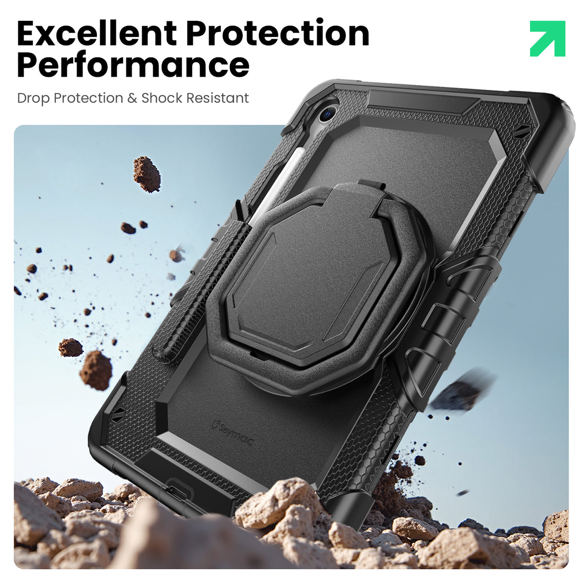 Samsung Galaxy Tab S10 Lite/S10 FE/S9 FE/S9 10.9/11 Inch Rugged Case with 360° Rotating Hand Grip