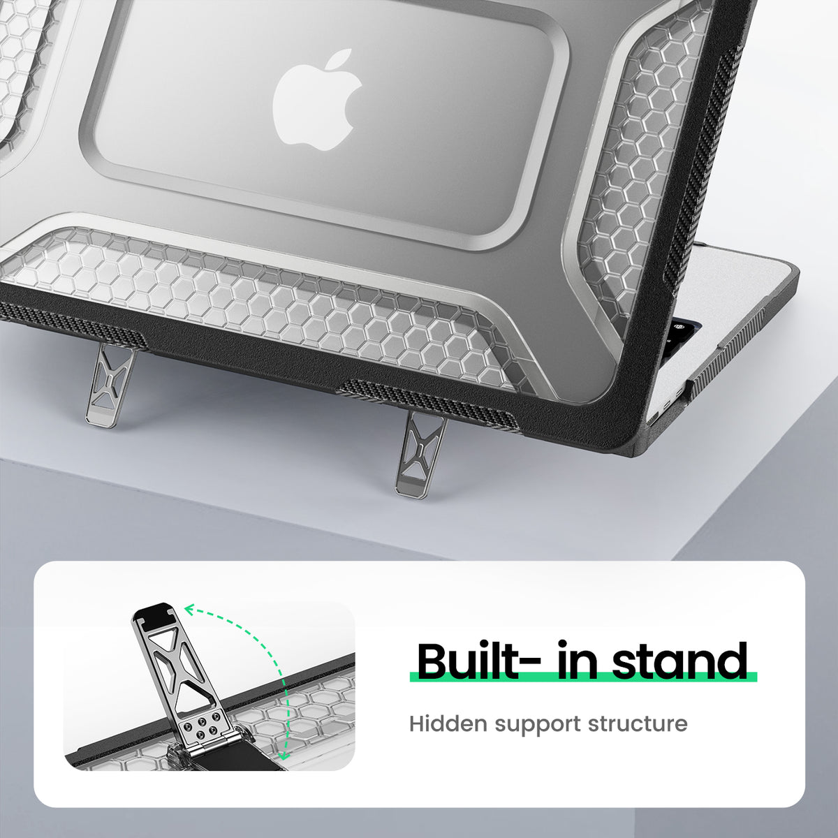 Macbook Air 13-inch (M5/M4/M3/M2) Honeycomb Protection Case with Lightweight Design,Black-t4option0_0