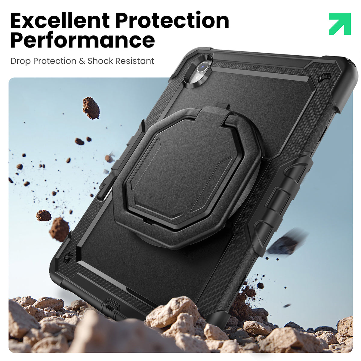 Samsung Galaxy Tab S12+ 12.6-Inch Rugged Case with 360° Rotating Hand Grip