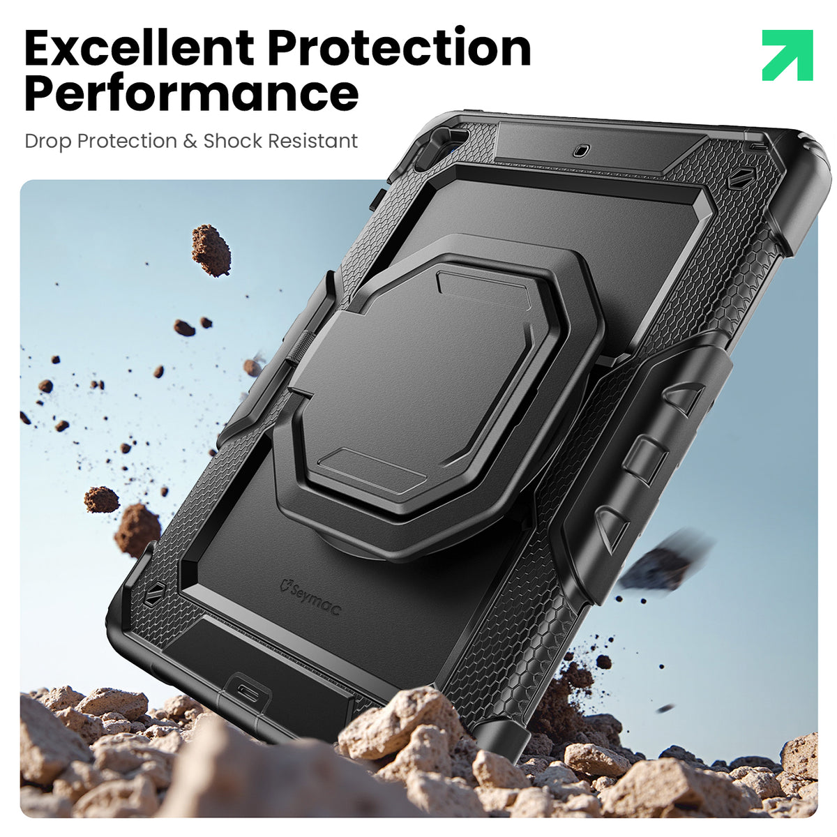iPad Pro 9.7 Inch Rugged Case with 360° Rotating Hand Grip