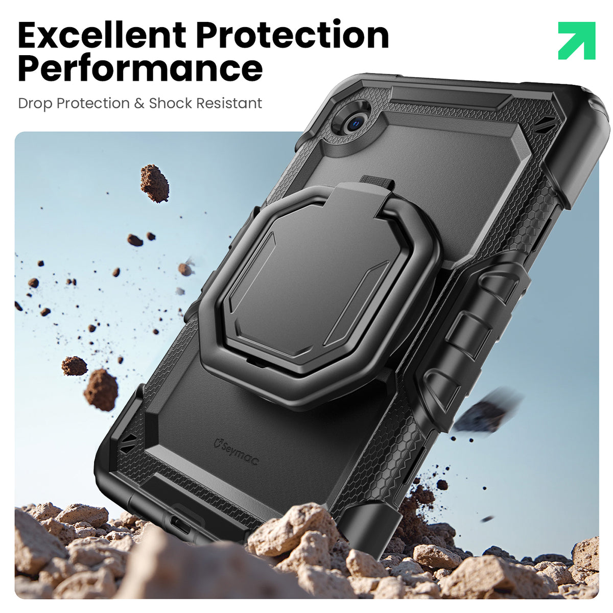 Samsung Galaxy Tab A11 8.7-Inch Rugged Case with 360° Rotating Hand Grip