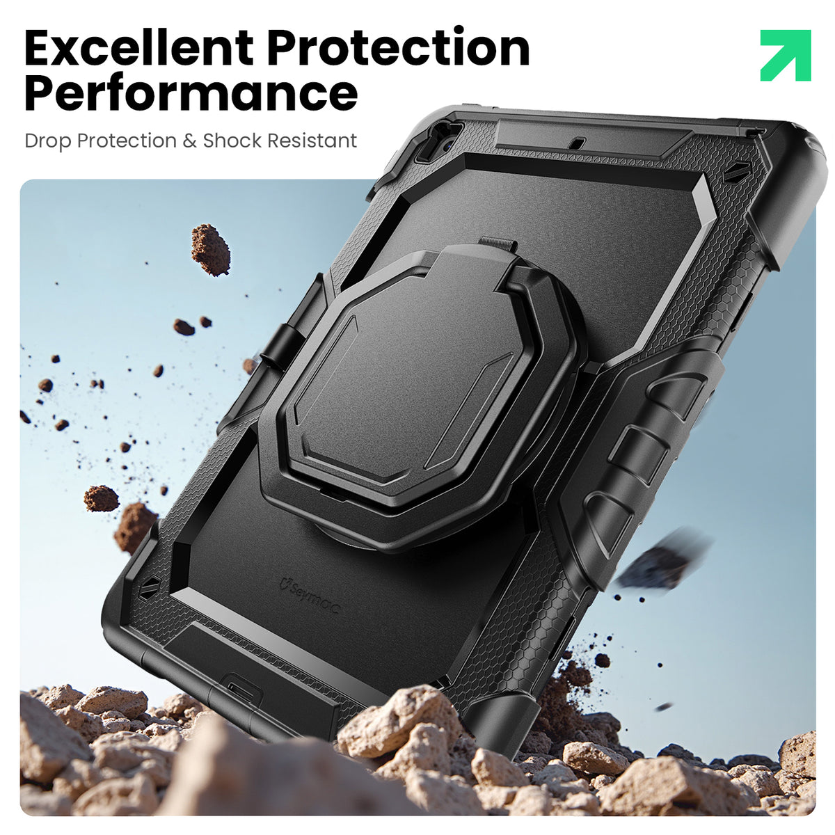 iPad 7th/8th/9th Gen 10.2 Inch Rugged Case with 360° Rotating Hand Grip