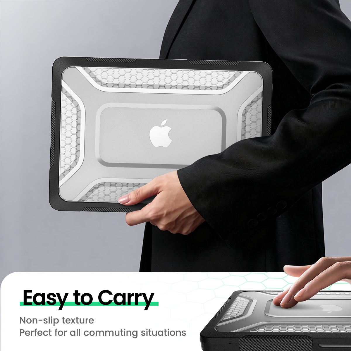 Macbook Neo 13-Inch Honeycomb Protection Case with Lightweight Design,Black-t4option0_0
