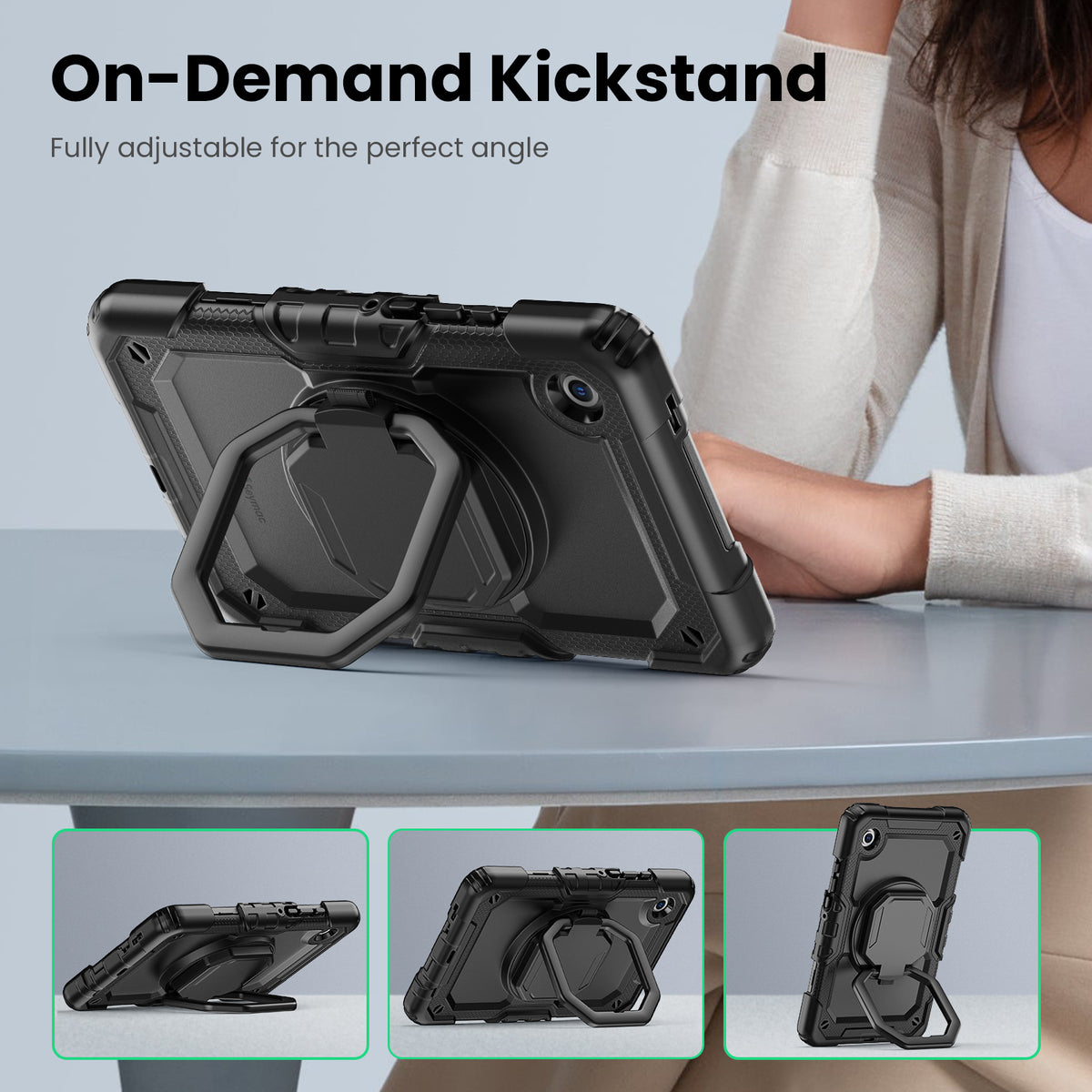 Samsung Galaxy Tab A11 8.7-Inch Rugged Case with 360° Rotating Hand Grip