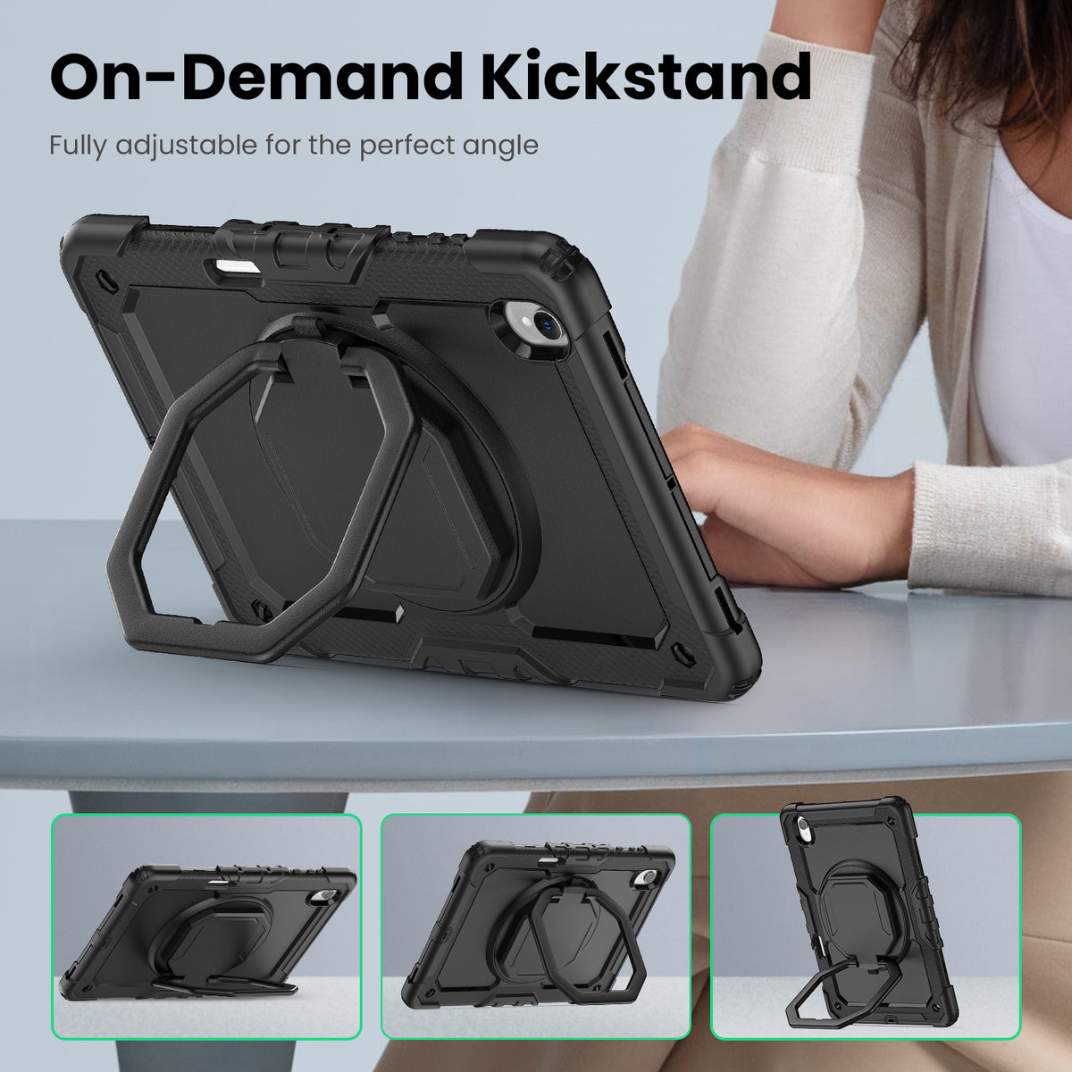 Samsung Galaxy Tab S12+ 12.6-Inch Rugged Case with 360° Rotating Hand Grip