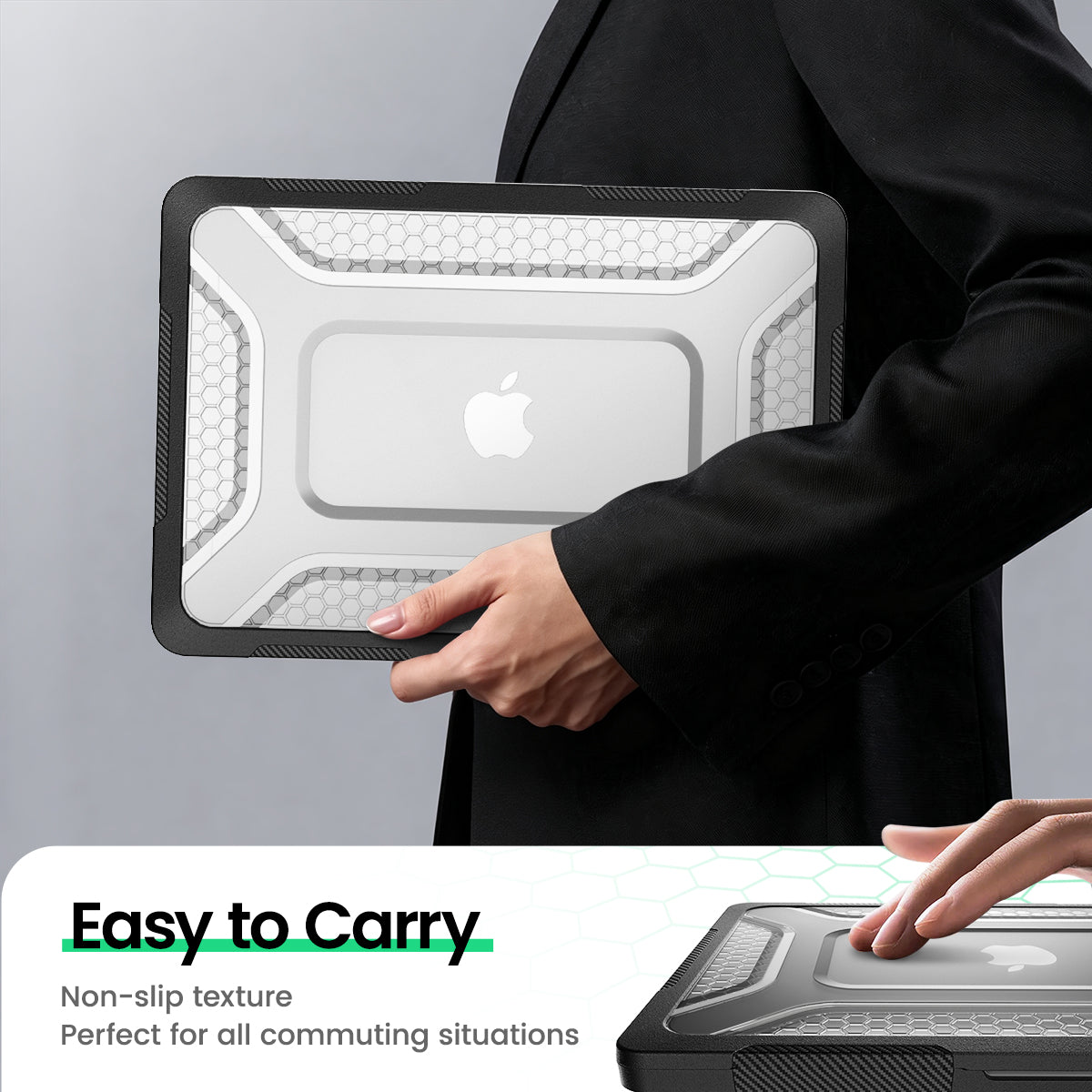 Macbook Air 13-inch (M5/M4/M3/M2) Honeycomb Protection Case with Lightweight Design,Black-t4option0_0