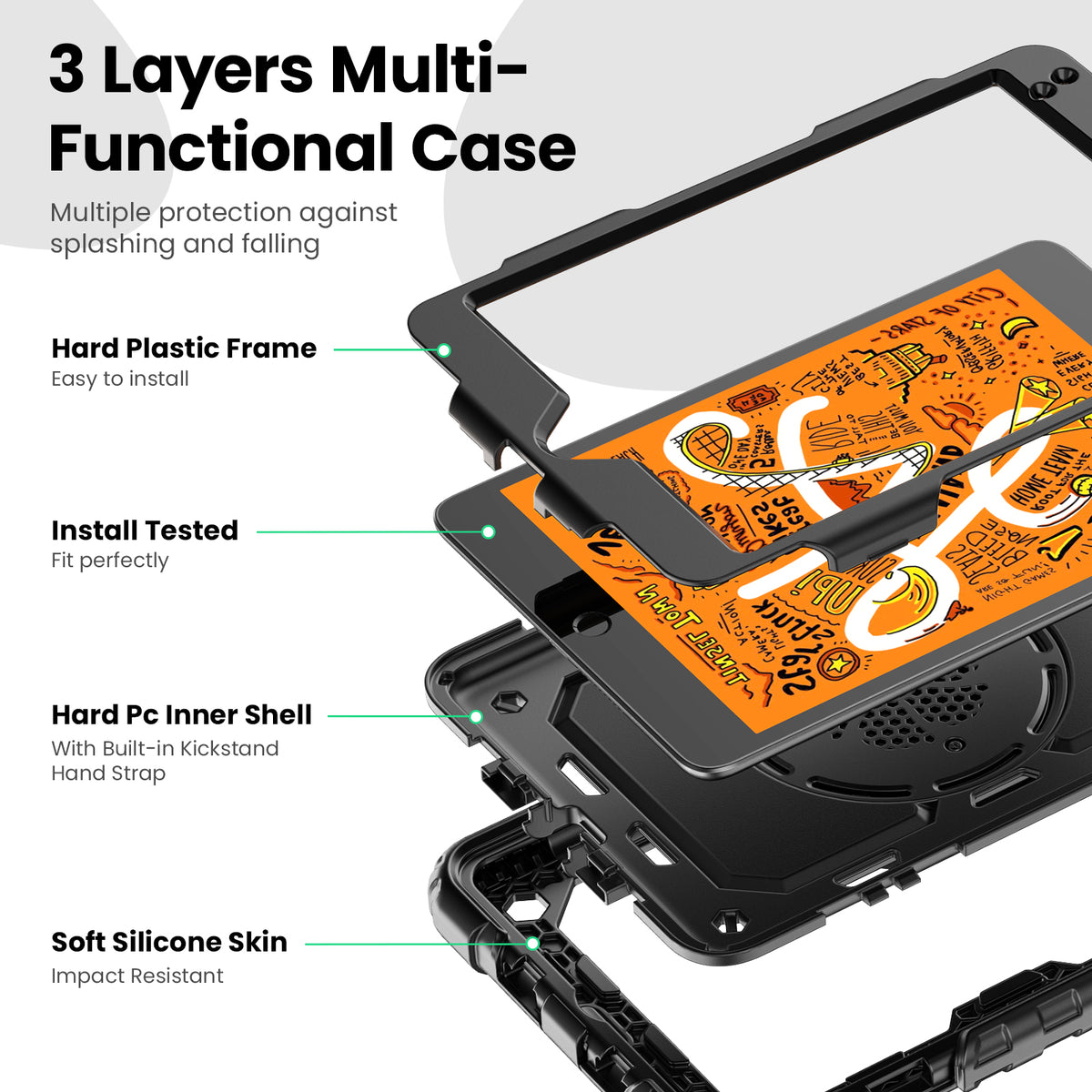iPad Mini (4th/5th Gen) 7.9-Inch Rugged Case with 360° Rotating Hand Grip