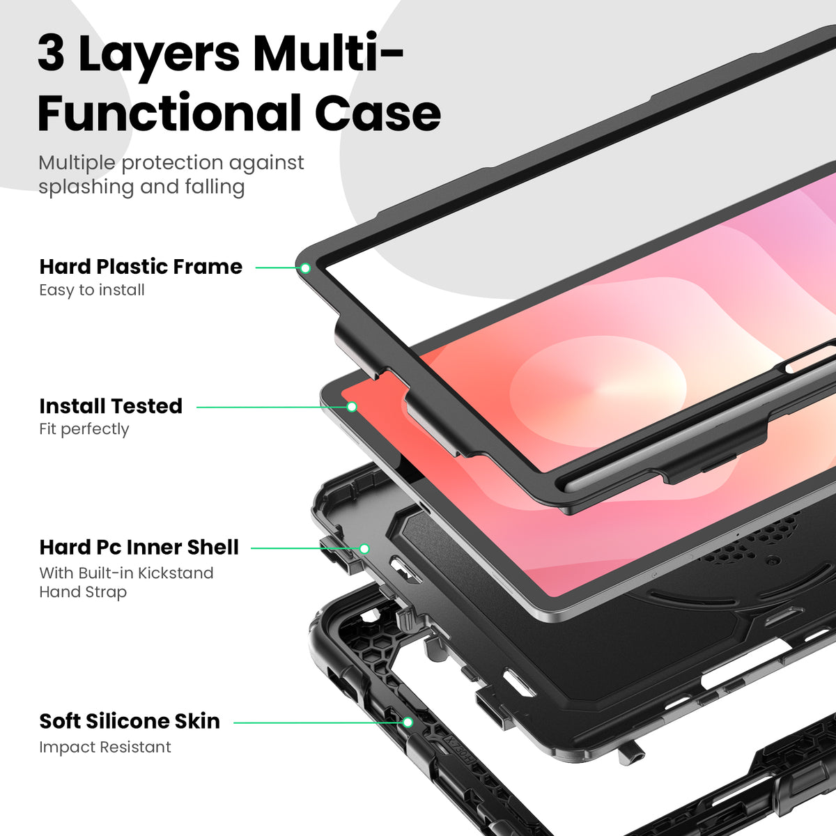 Samsung Galaxy Tab S11 11-Inch Rugged Case with 360° Rotating Hand Grip