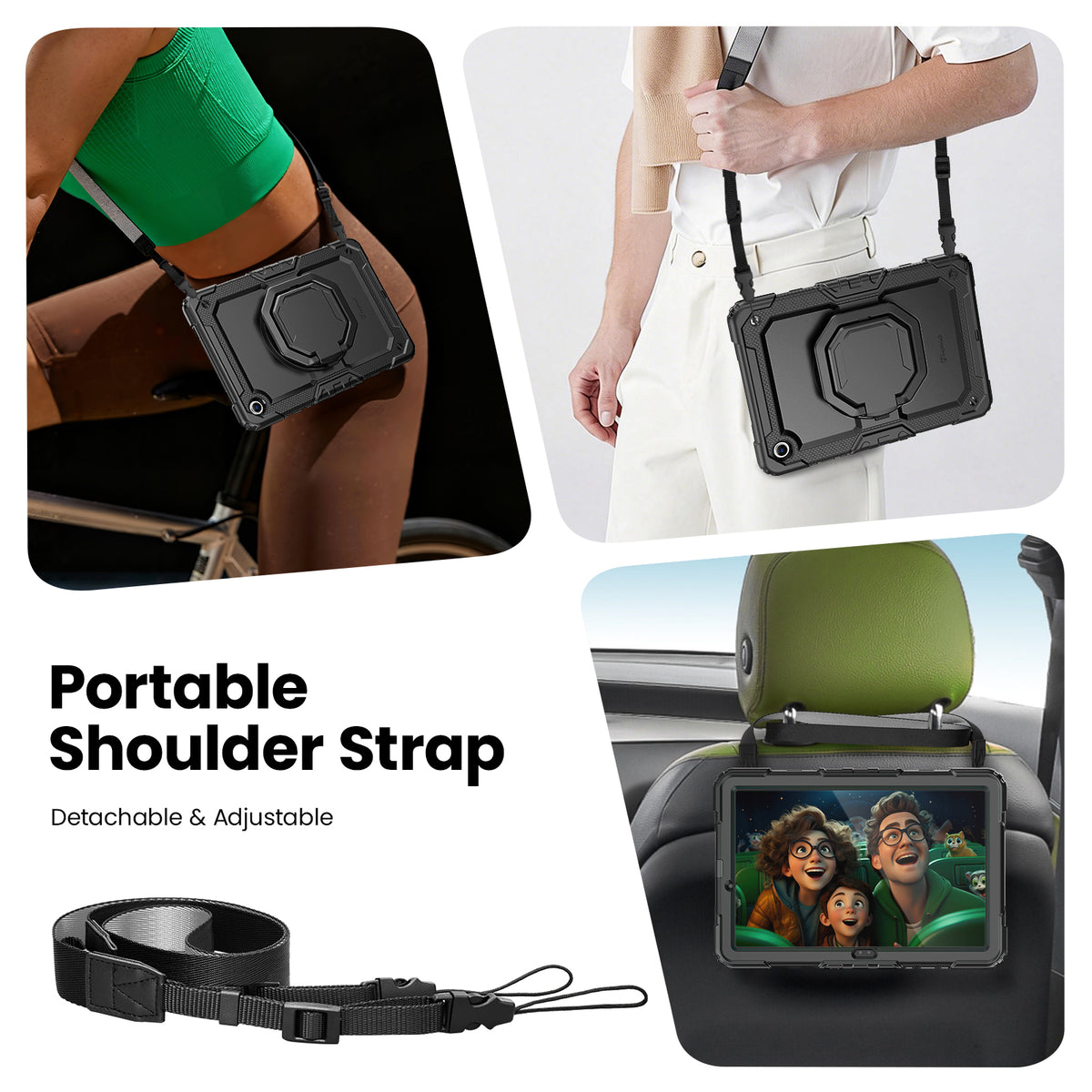 Samsung Galaxy Tab A9+ 11-Inch Rugged Case with 360° Rotating Hand Grip