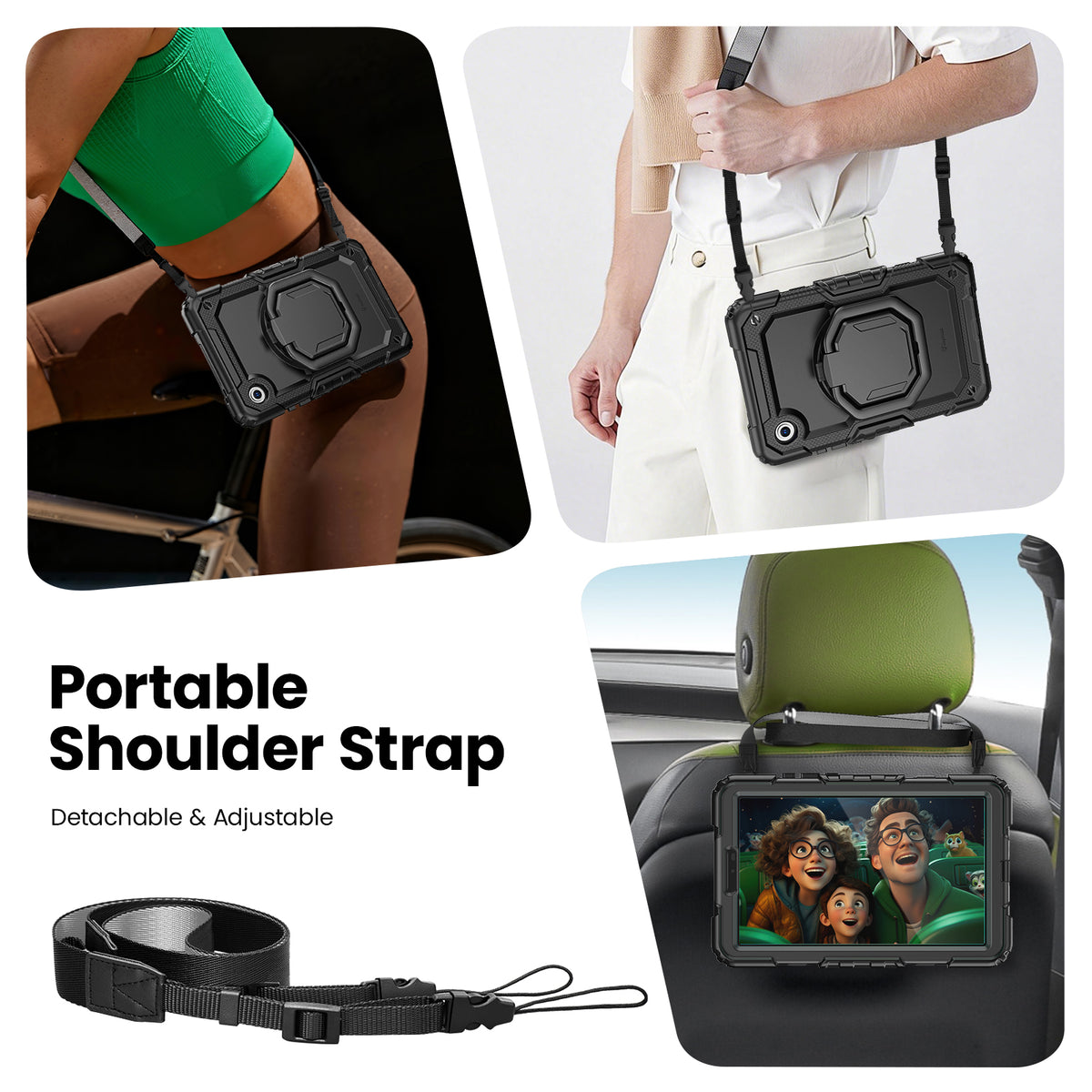 Samsung Galaxy Tab A11 8.7-Inch Rugged Case with 360° Rotating Hand Grip