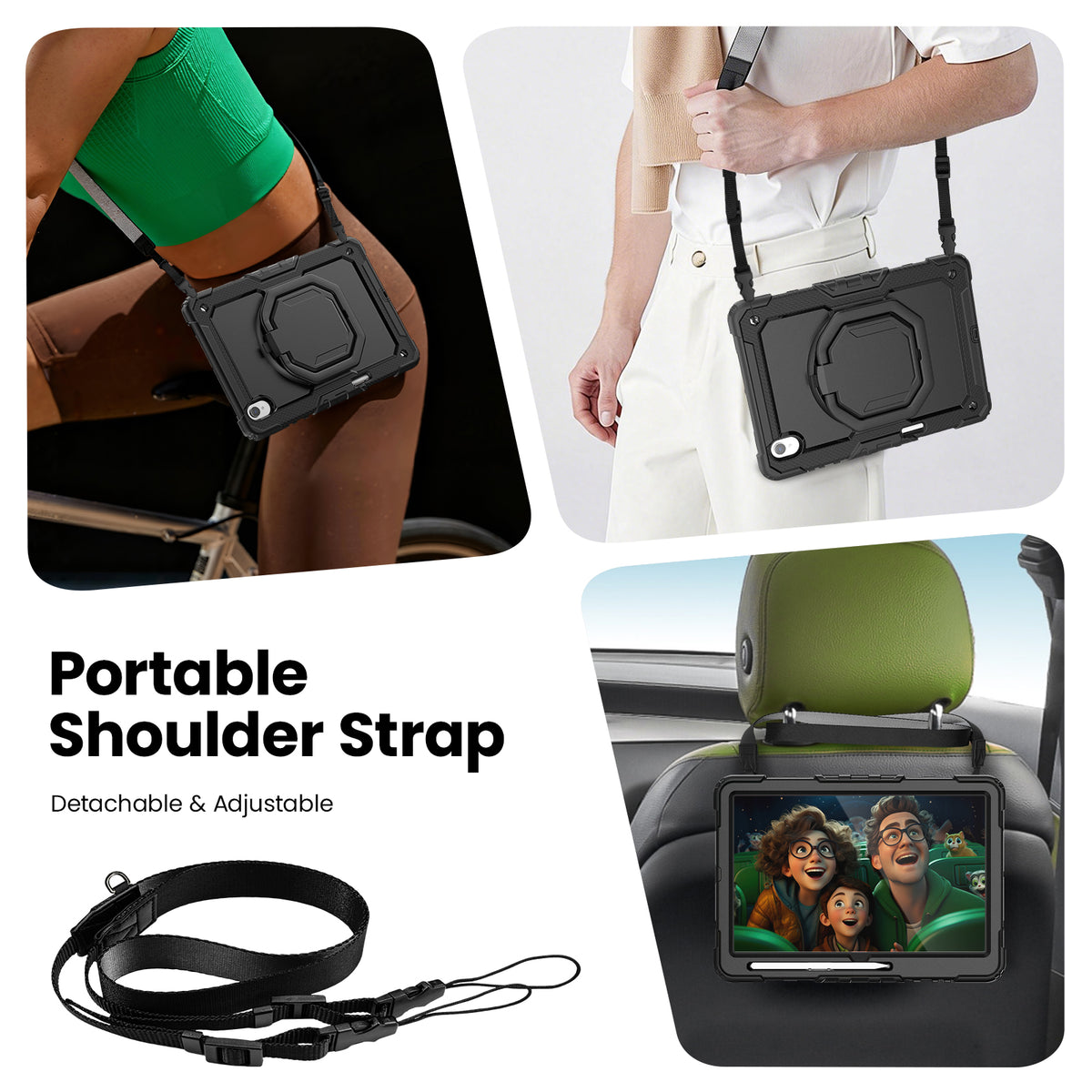 Samsung Galaxy Tab S12+ 12.6-Inch Rugged Case with 360° Rotating Hand Grip