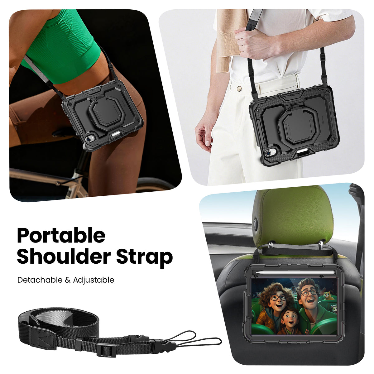 iPad Mini (A17 Pro/6th Gen) 8.3-Inch Rugged Case with 360° Rotating Hand Grip