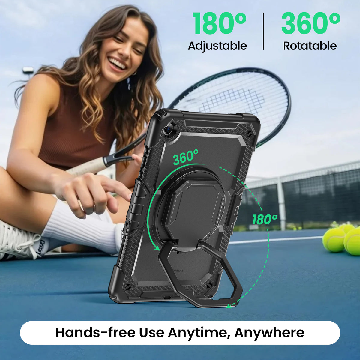 Samsung Galaxy Tab A11+ 11-Inch Rugged Case with 360° Rotating Hand Grip