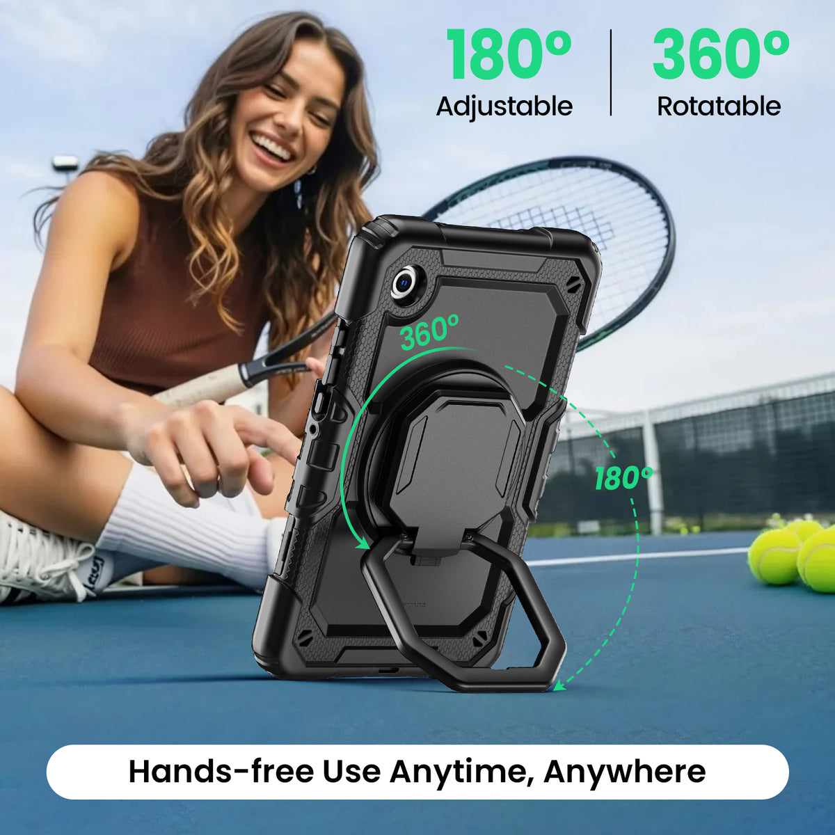 Samsung Galaxy Tab A11 8.7-Inch Rugged Case with 360° Rotating Hand Grip