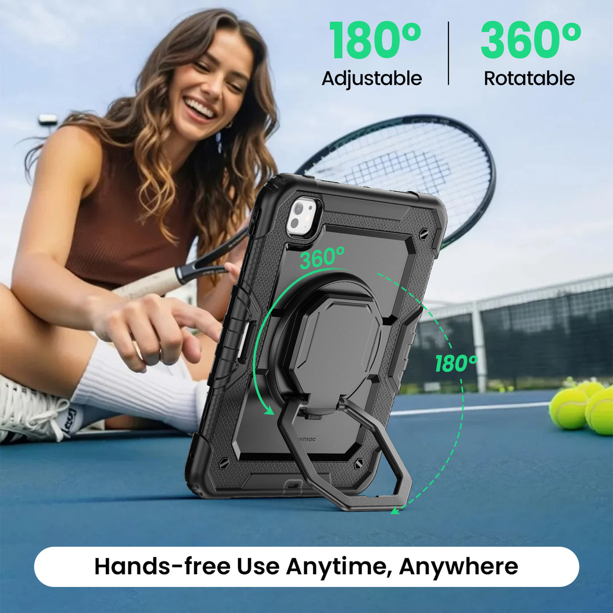 iPad Pro 11 Inch (M5/M4) Rugged Case with 360° Rotating Hand Grip