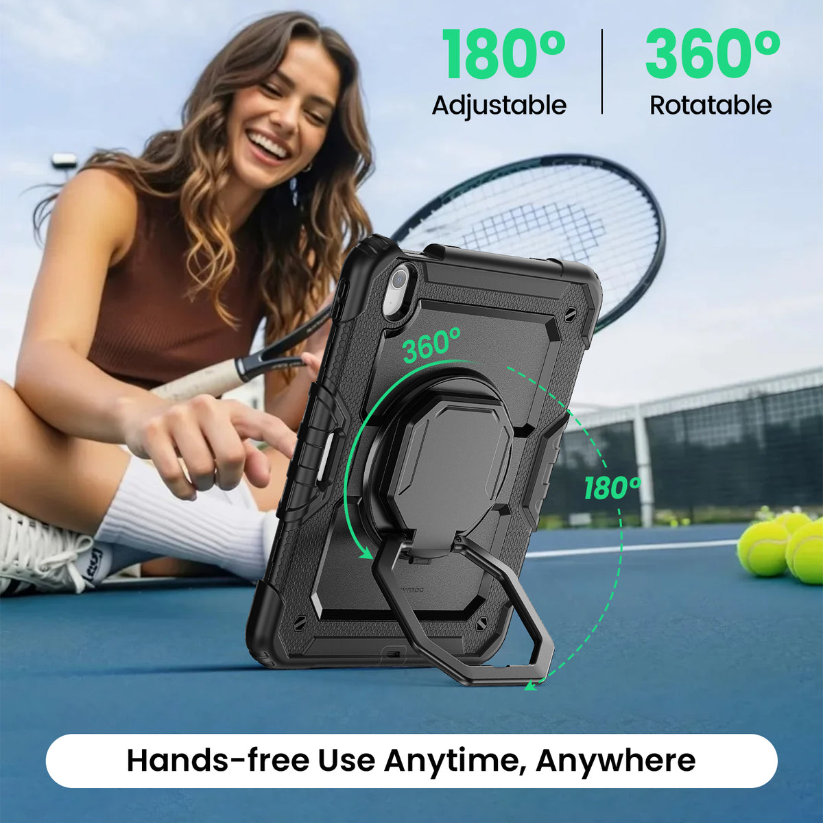 iPad Air 11-Inch (M4/M2/M3) Rugged Case with 360° Rotating Hand Grip